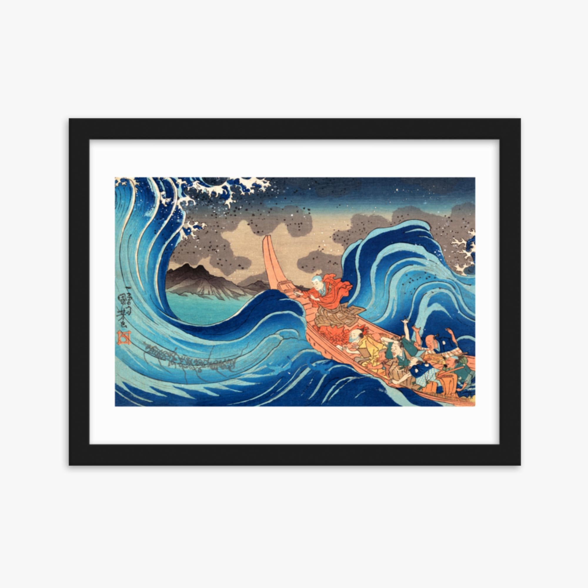 Utagawa Kuniyoshi - Calming The Stormy Sea At Tsunoda In Exile To Sado ...