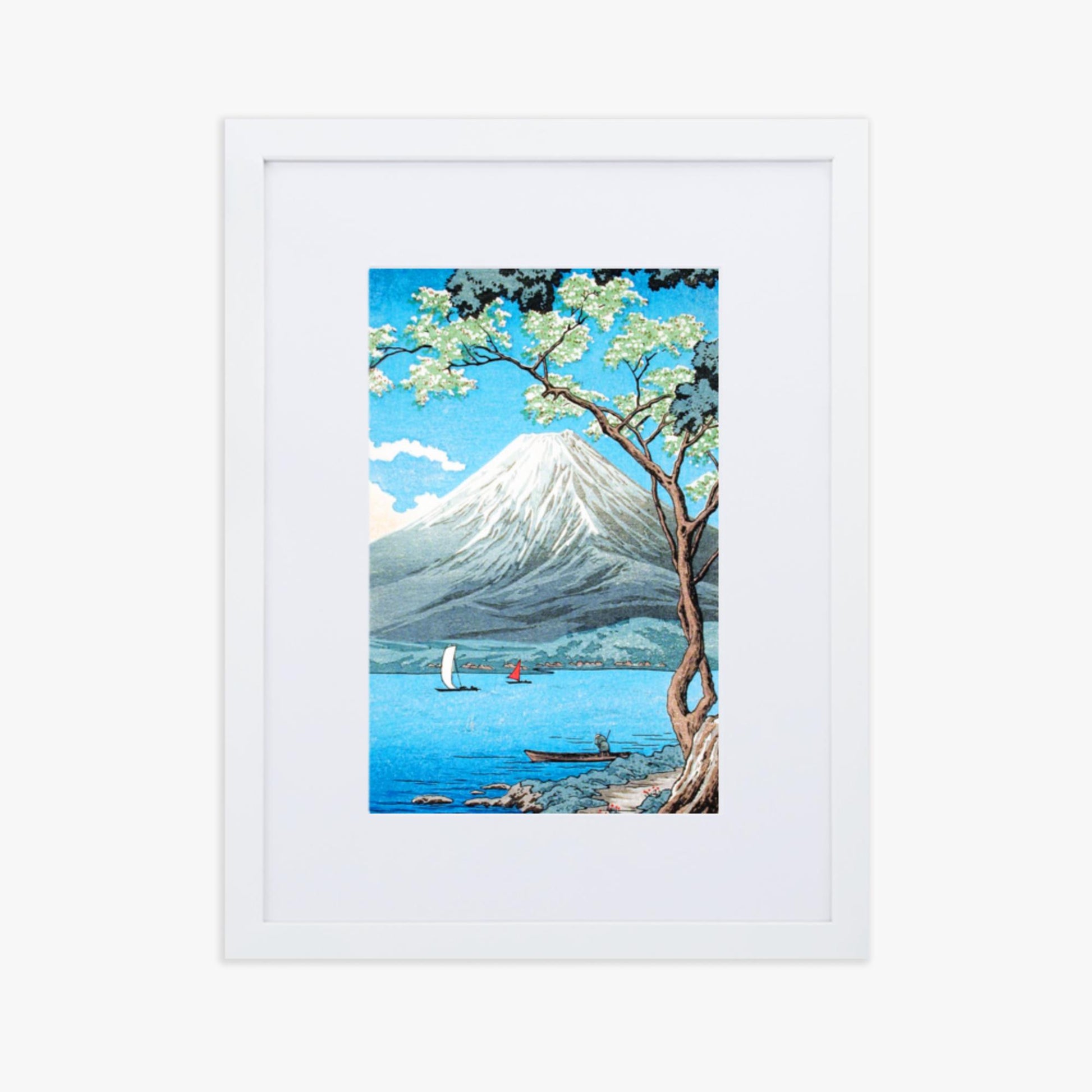 Takahashi Hiroaki (Shōtei) - Mount Fuji from Lake Yamanaka 30x40 cm Poster With White Frame