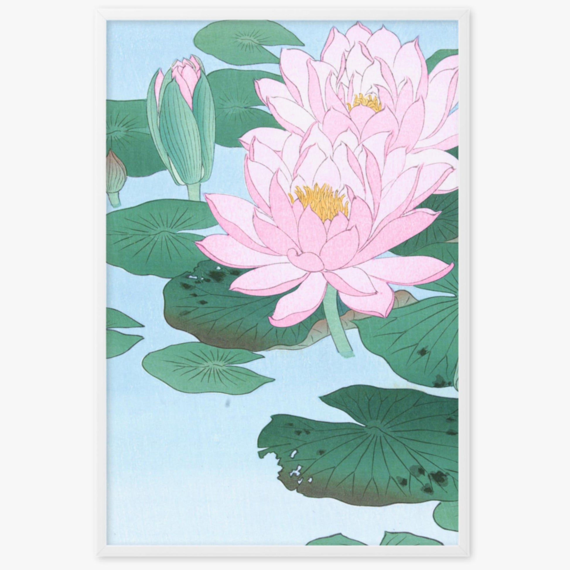 Ohara Koson - Water Lily 61x91 cm Poster With White Frame