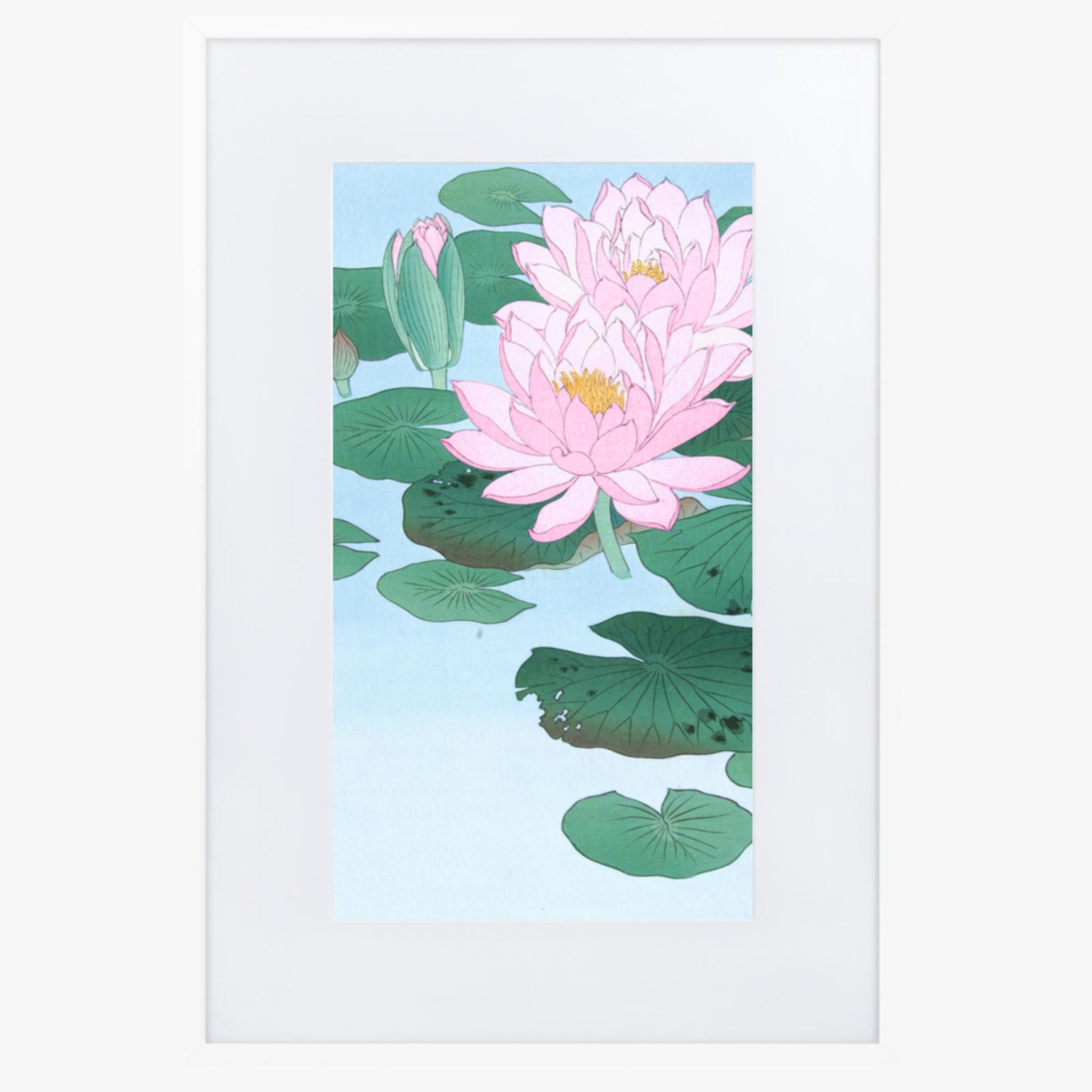 Ohara Koson - Water Lily 61x91 cm Poster With White Frame