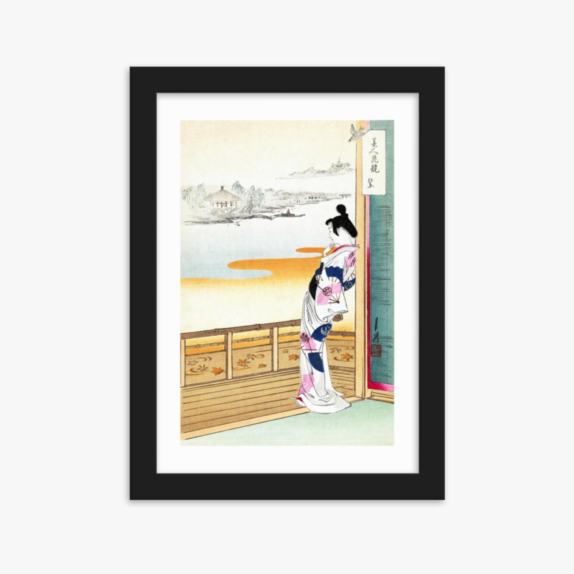 Ogata Gekko - The Call of the Cuckoo 21x30 cm Poster With Black Frame