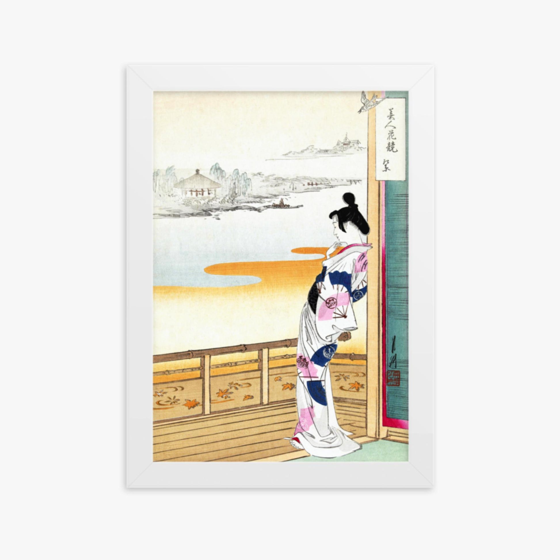 Ogata Gekko - The Call of the Cuckoo 21x30 cm Poster With White Frame