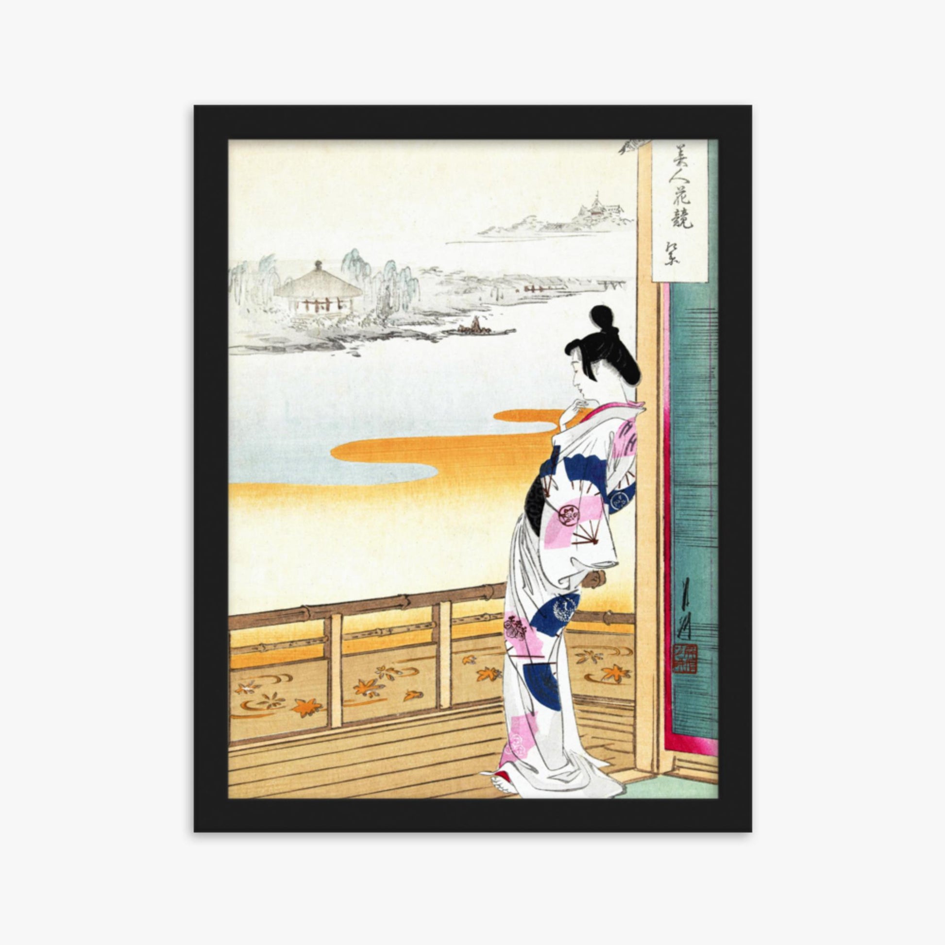 Ogata Gekko - The Call of the Cuckoo 30x40 cm Poster With Black Frame