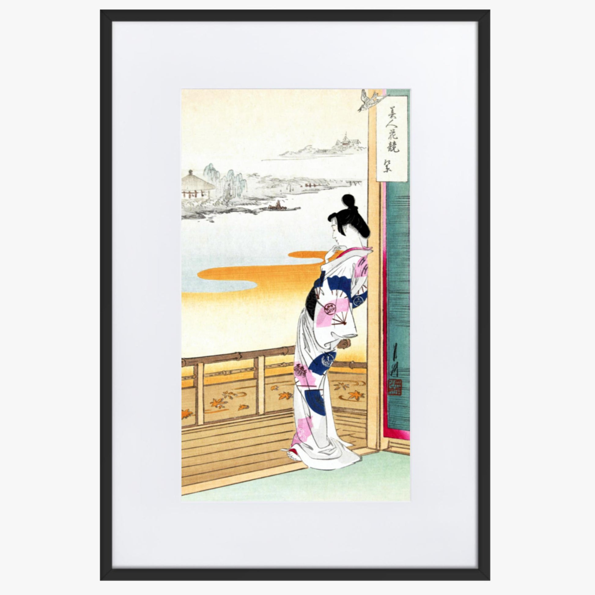 Ogata Gekko - The Call of the Cuckoo 61x91 cm Poster With Black Frame