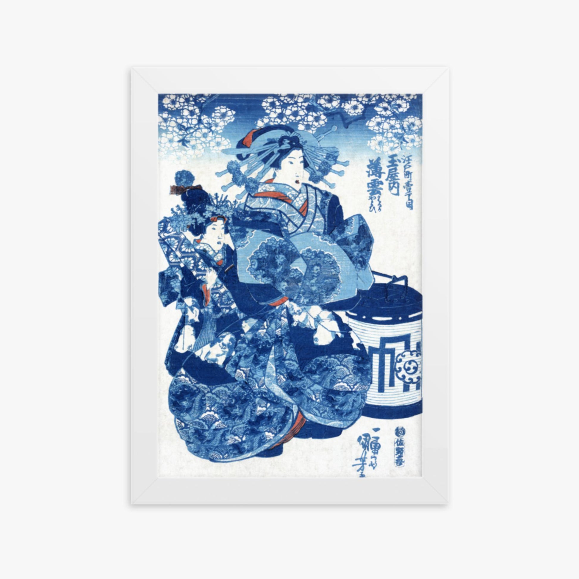 Utagawa Kuniyoshi - Tamaya uchi Usugumo 21x30 cm Poster With White Frame