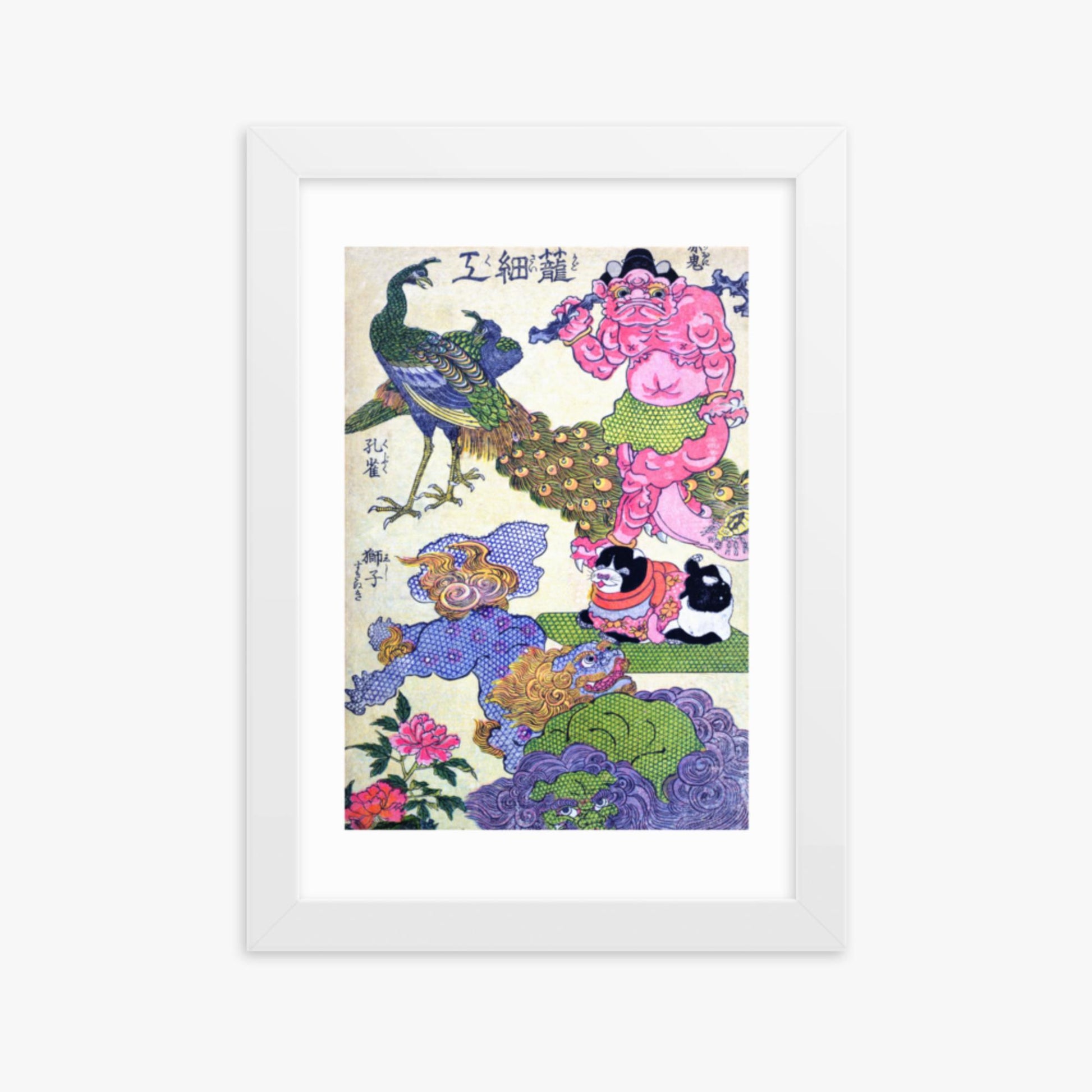 Utagawa Kunisada - Kagozaiku Naniwa saikunin Ichida Shōshichirō 21x30 cm Poster With White Frame