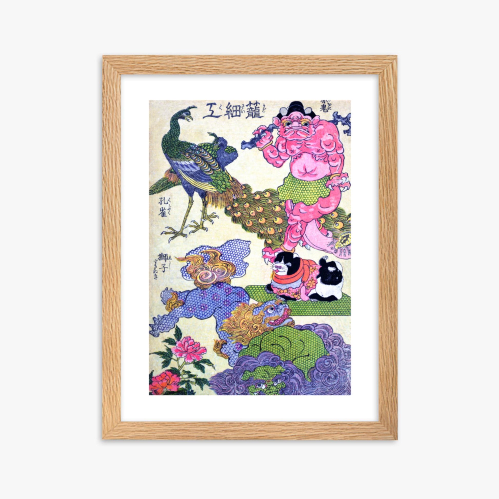 Utagawa Kunisada - Kagozaiku Naniwa saikunin Ichida Shōshichirō 30x40 cm Poster With Oak Frame