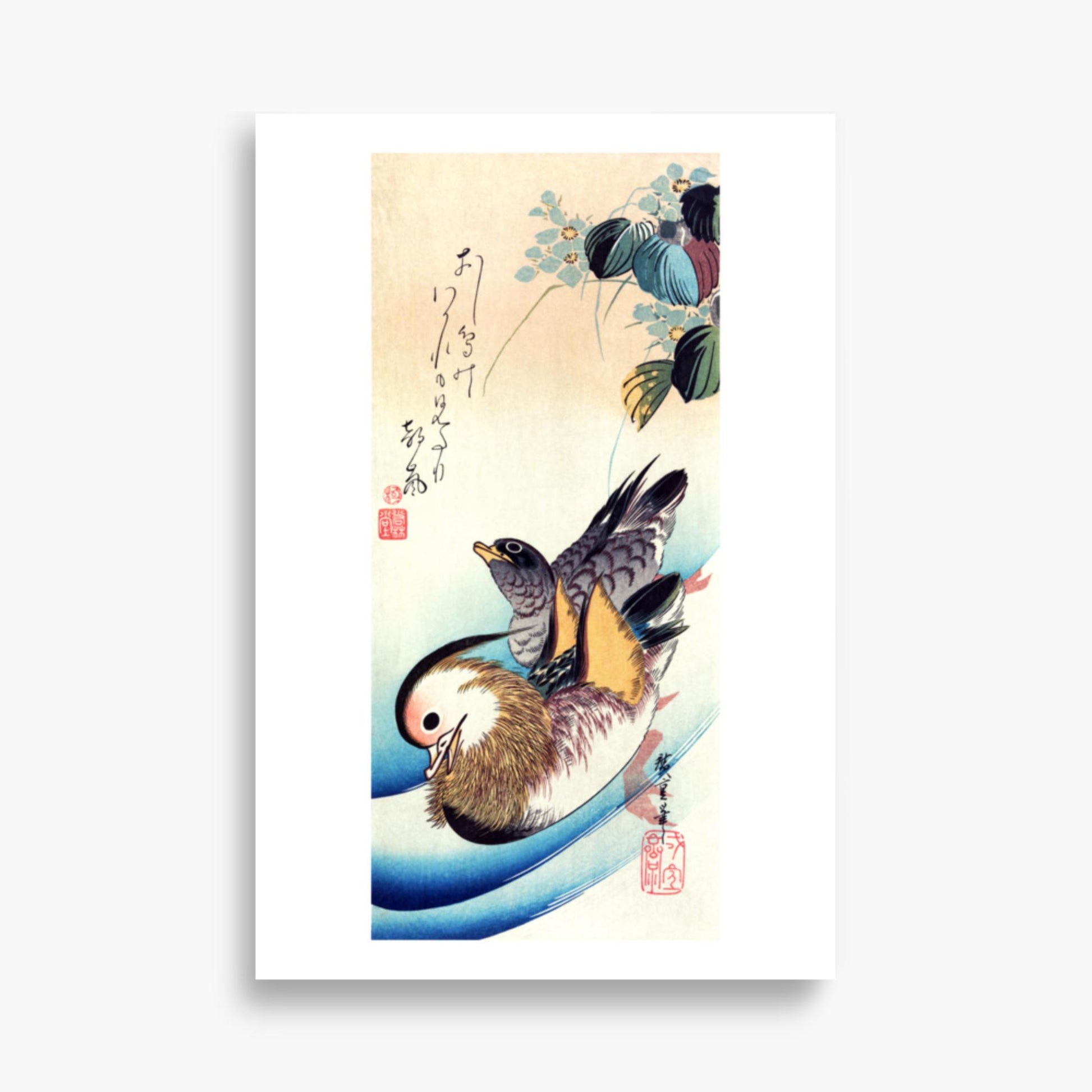 Utagawa Hiroshige - Two Mandarin Ducks 61x91 cm Poster