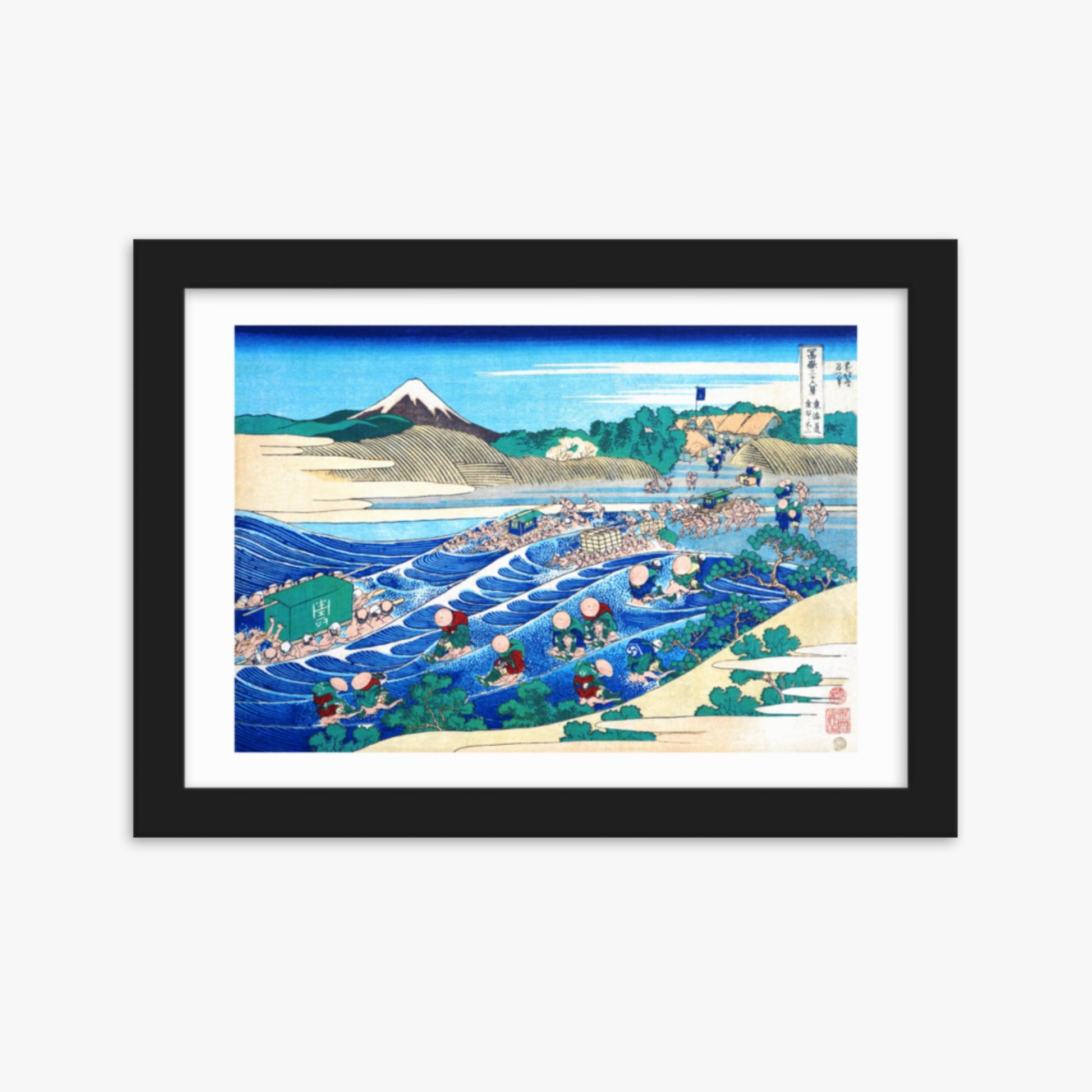 Katsushika Hokusai - Fuji Seen from Kanaya on the Tōkaidō 21x30 cm Poster With Black Frame