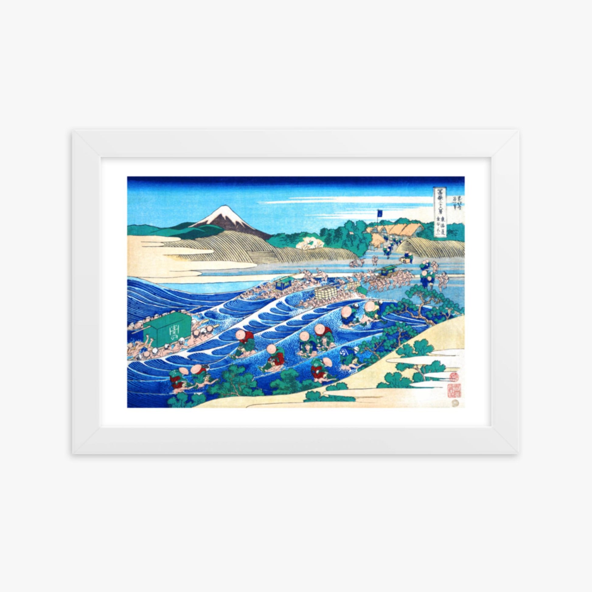 Katsushika Hokusai - Fuji Seen from Kanaya on the Tōkaidō 21x30 cm Poster With White Frame