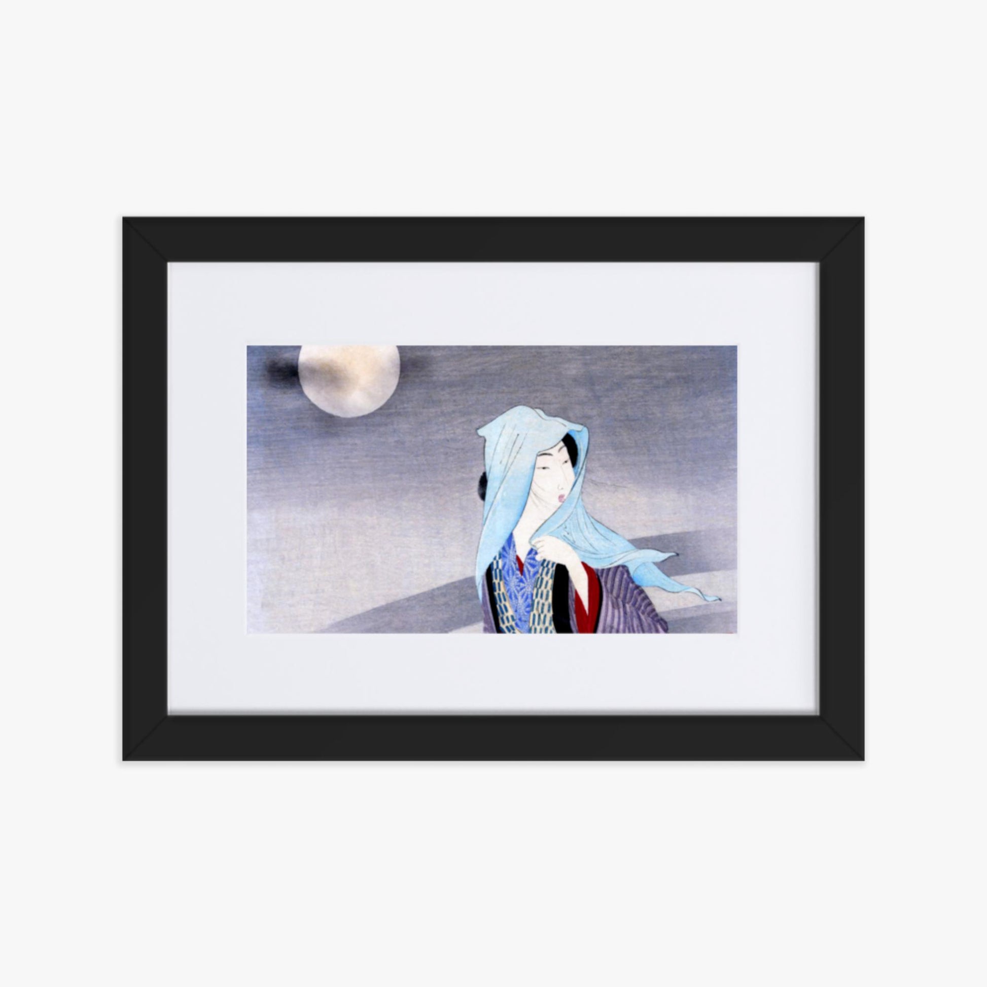 Takeuchi Keishu - Full Moon 21x30 cm Poster With Black Frame