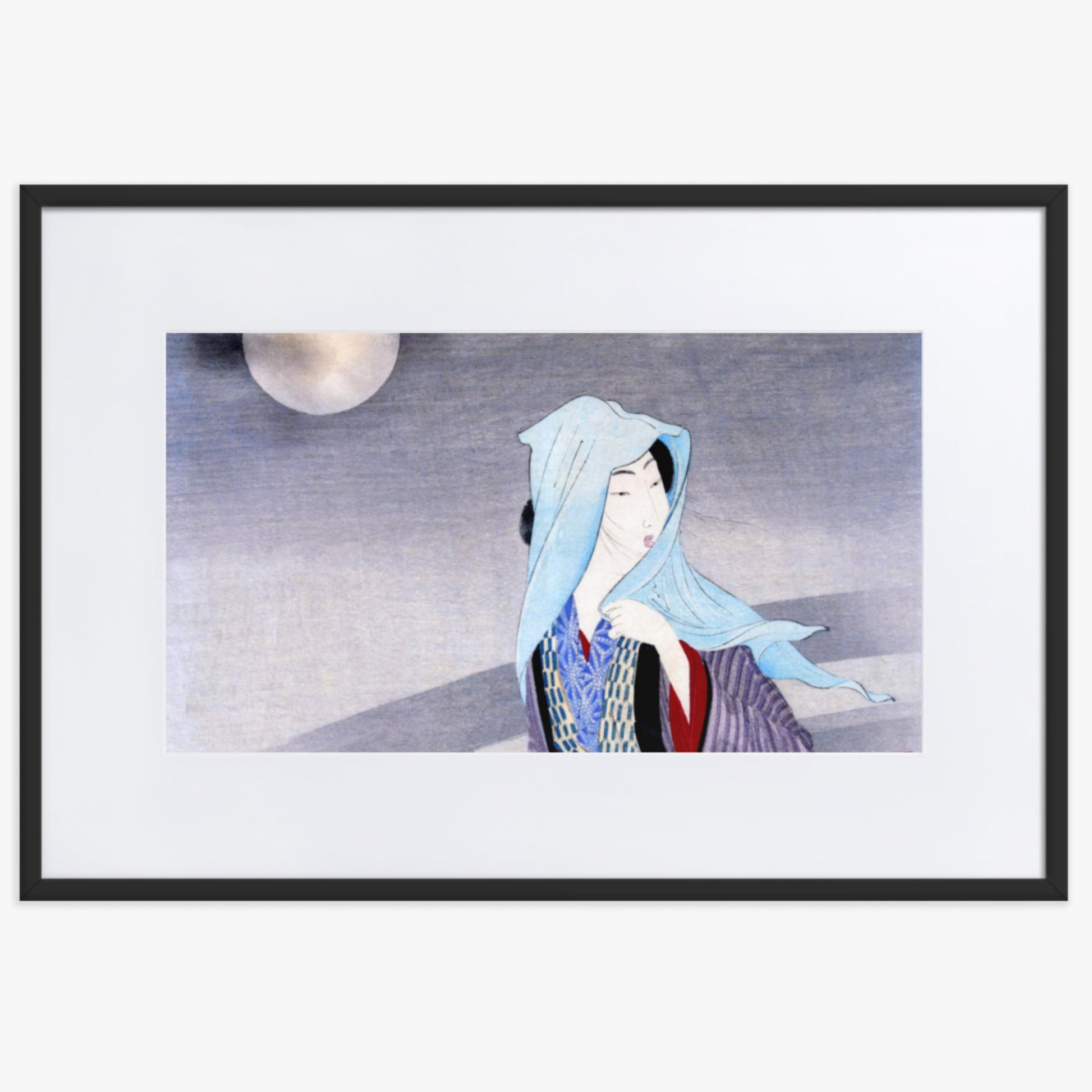 Takeuchi Keishu - Full Moon 61x91 cm Poster With Black Frame