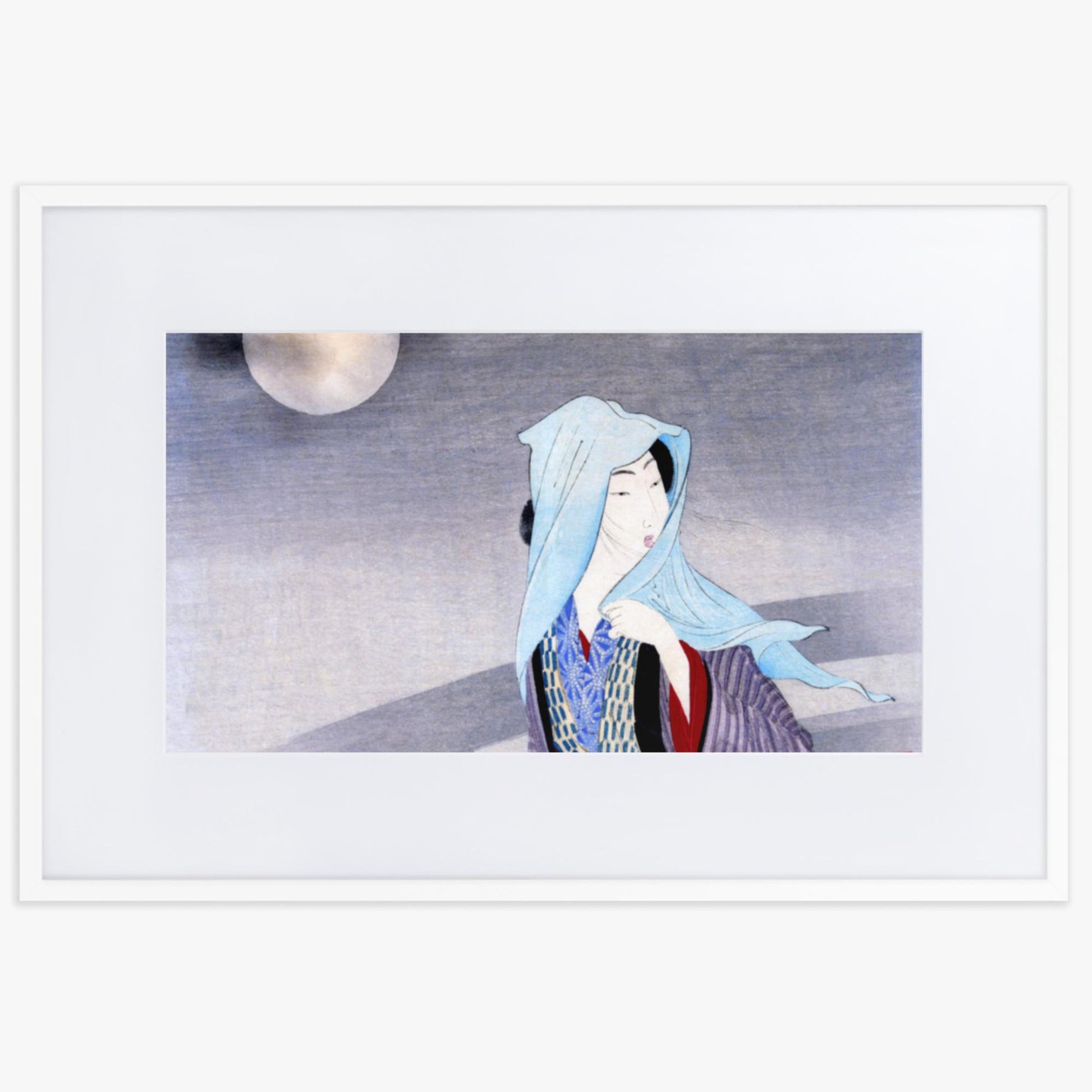 Takeuchi Keishu - Full Moon 61x91 cm Poster With White Frame