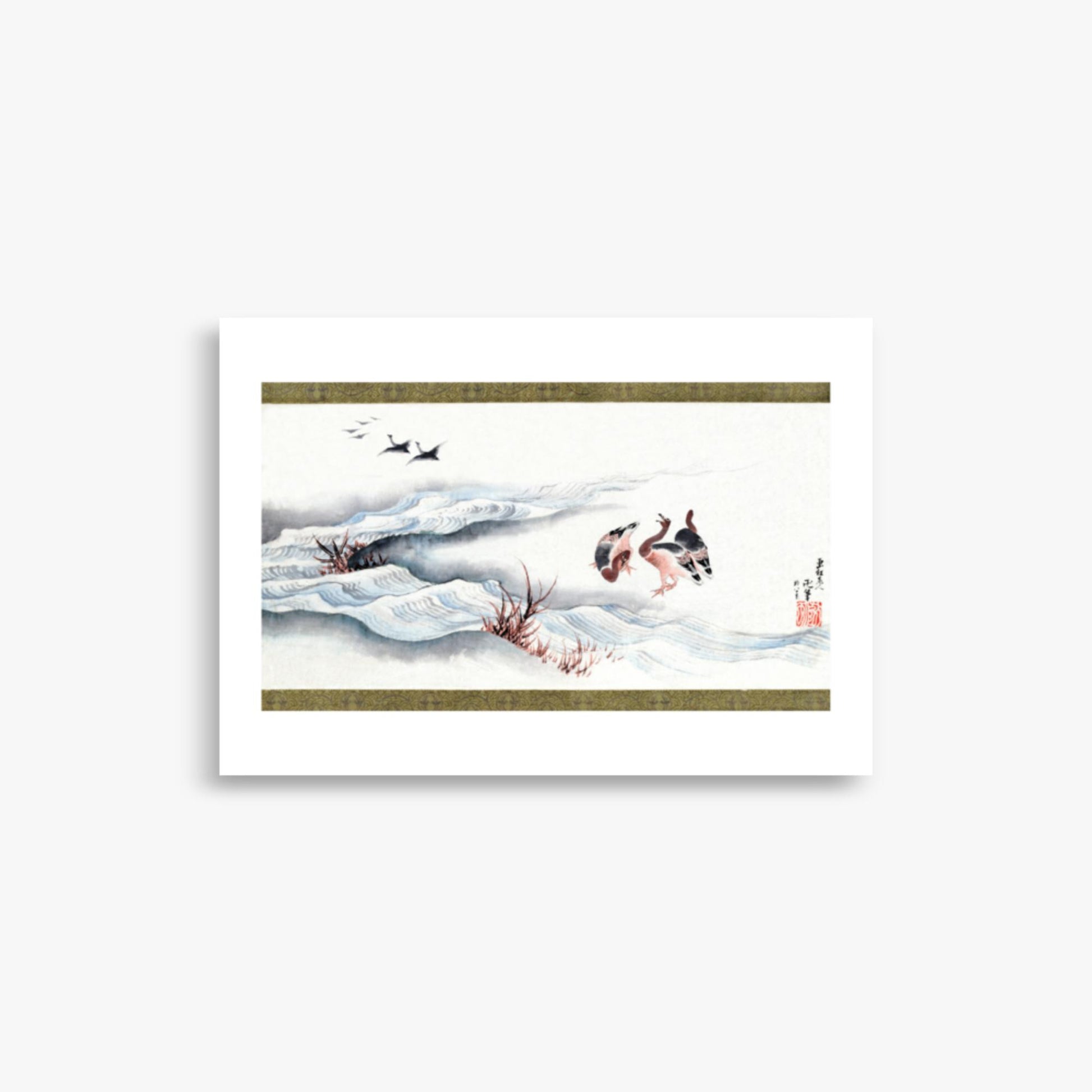 Katsushika Hokusai - Wild Geese and Water 21x30 cm Poster