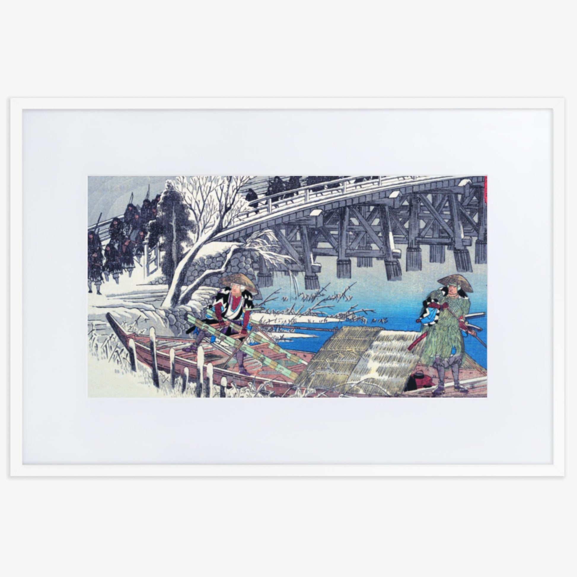 Utagawa Hiroshige - Scene I in Act XI of Chushingura 61x91 cm Poster With White Frame