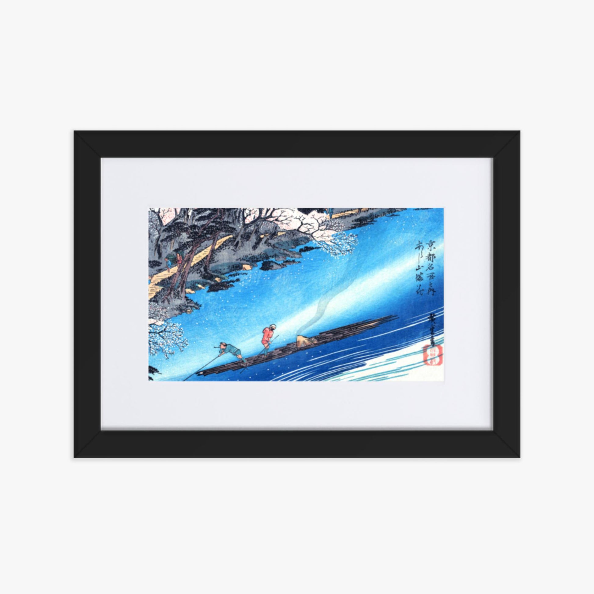 Utagawa Hiroshige - Arashiyama Manka 21x30 cm Poster With Black Frame