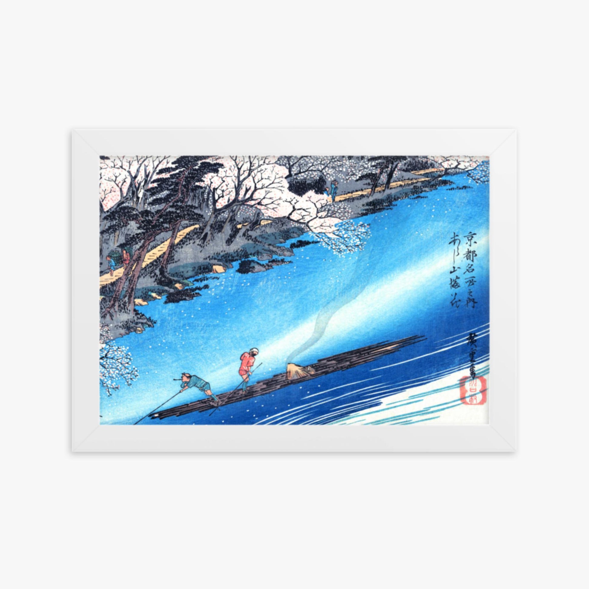 Utagawa Hiroshige - Arashiyama Manka 21x30 cm Poster With White Frame