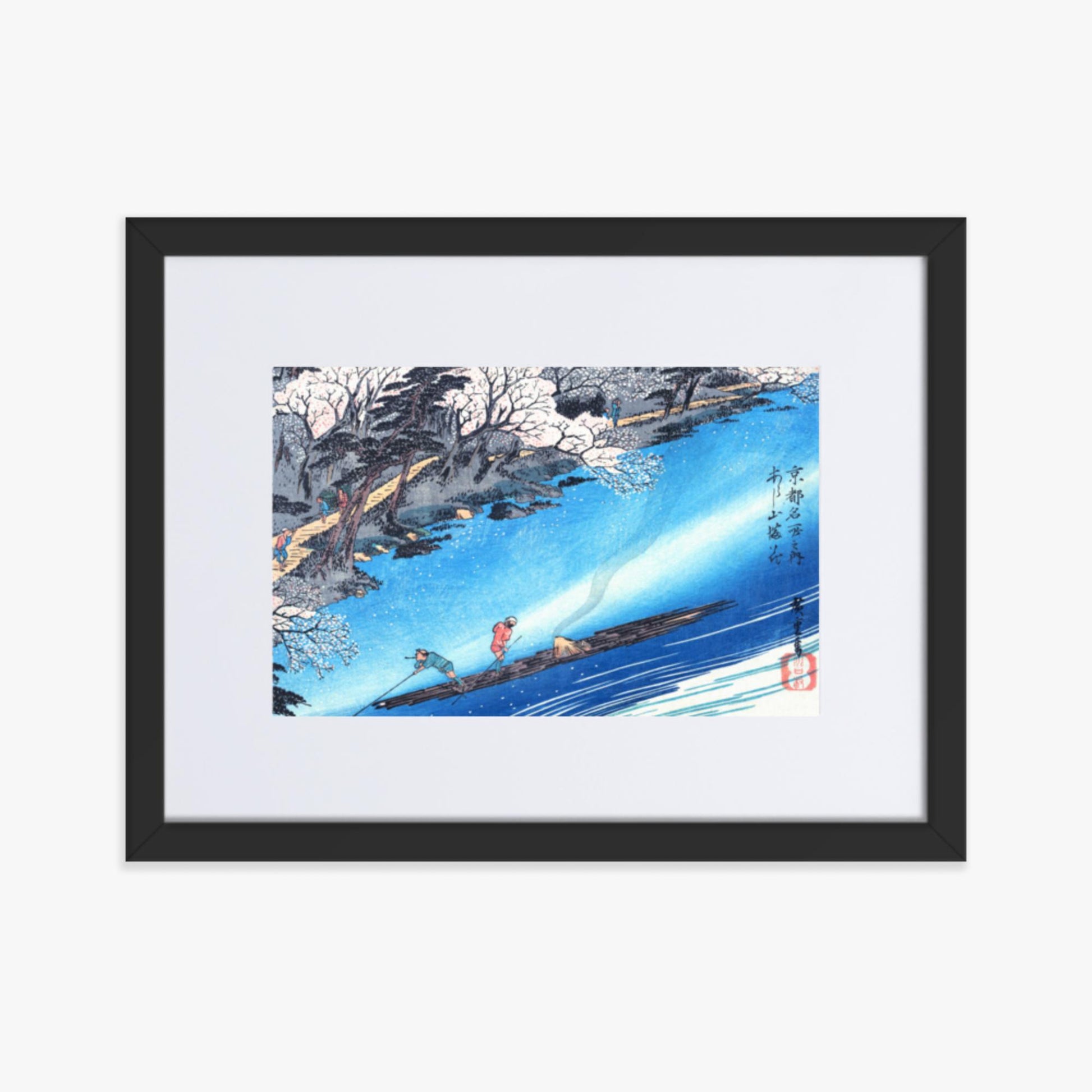 Utagawa Hiroshige - Arashiyama Manka 30x40 cm Poster With Black Frame