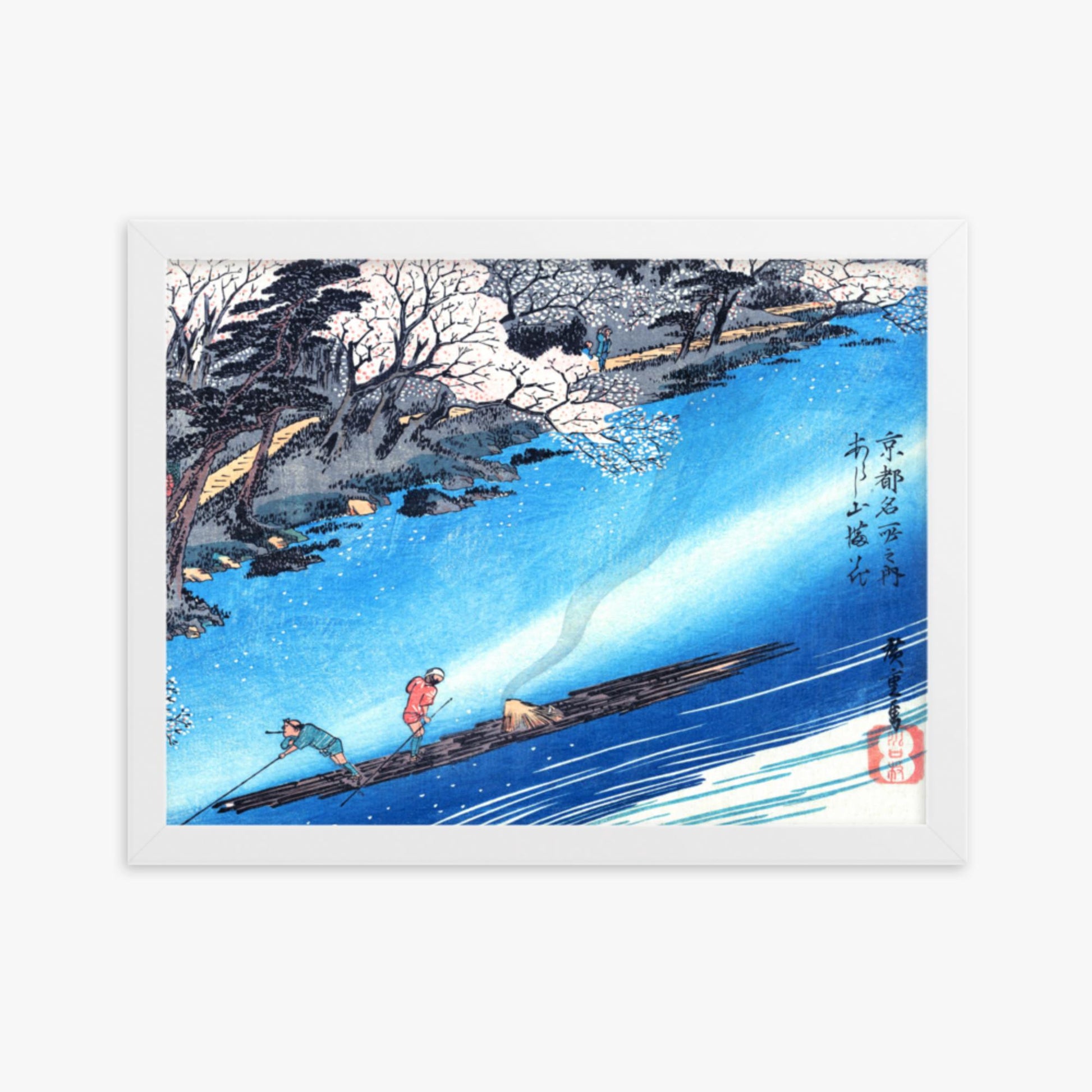 Utagawa Hiroshige - Arashiyama Manka 30x40 cm Poster With White Frame