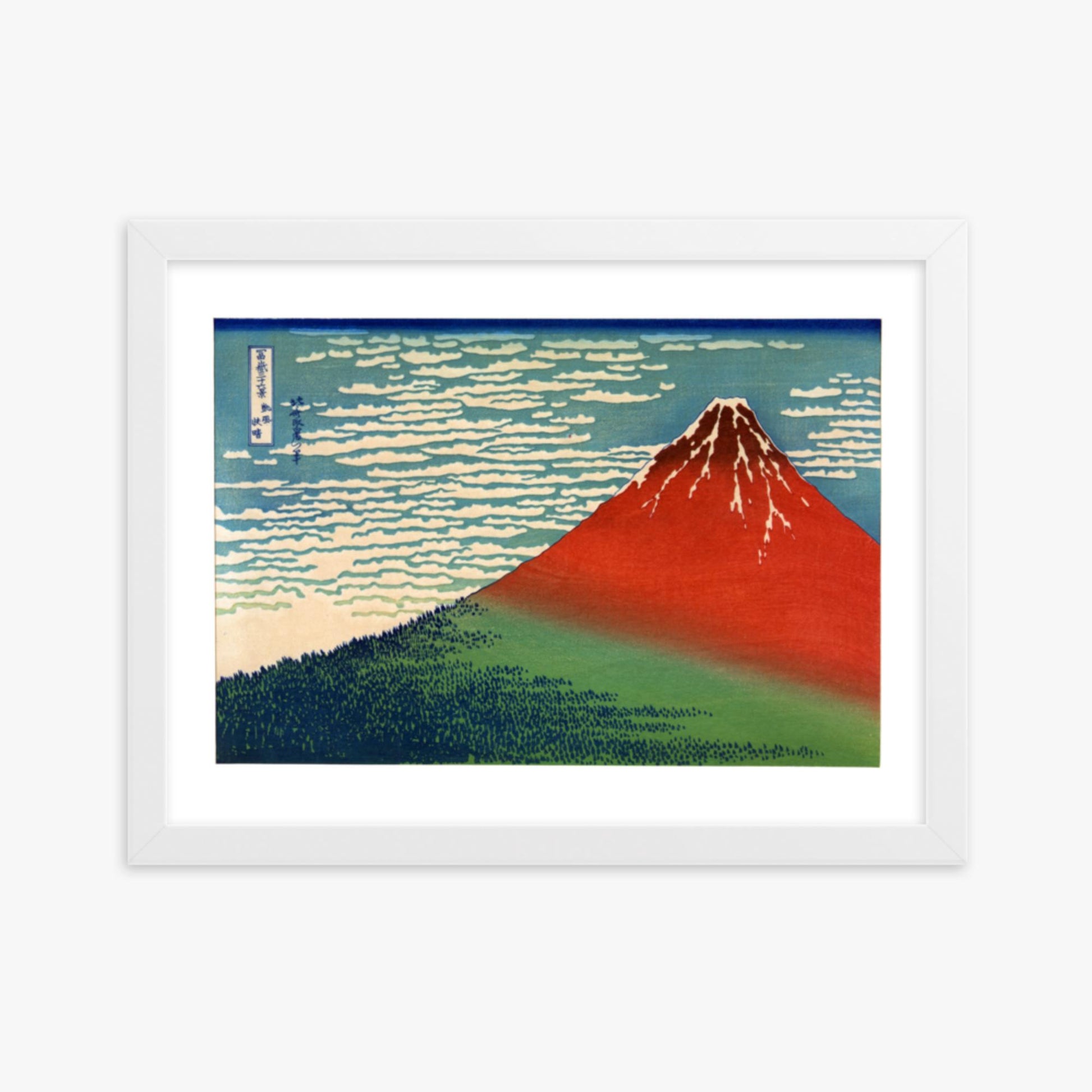 Katsushika Hokusai - Fine Wind, Clear Morning 30x40 cm Poster With White Frame