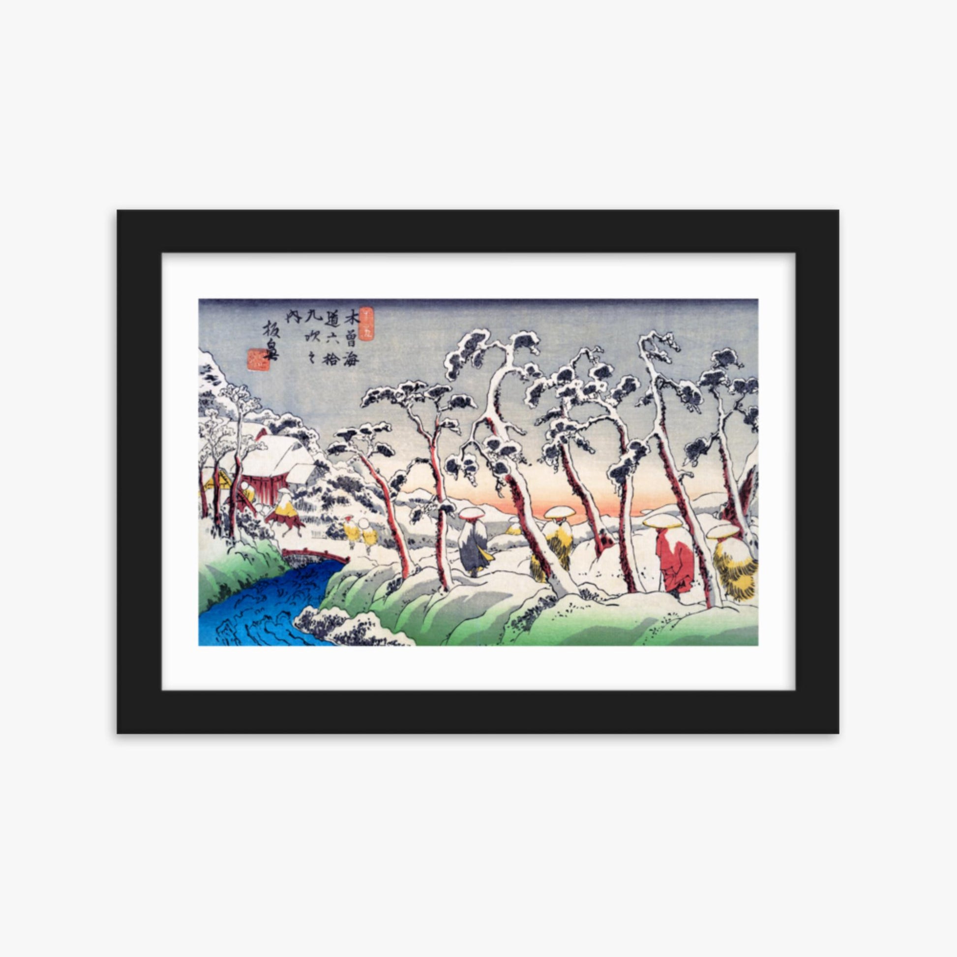 Keisai Eisen - Itabana 21x30 cm Poster With Black Frame