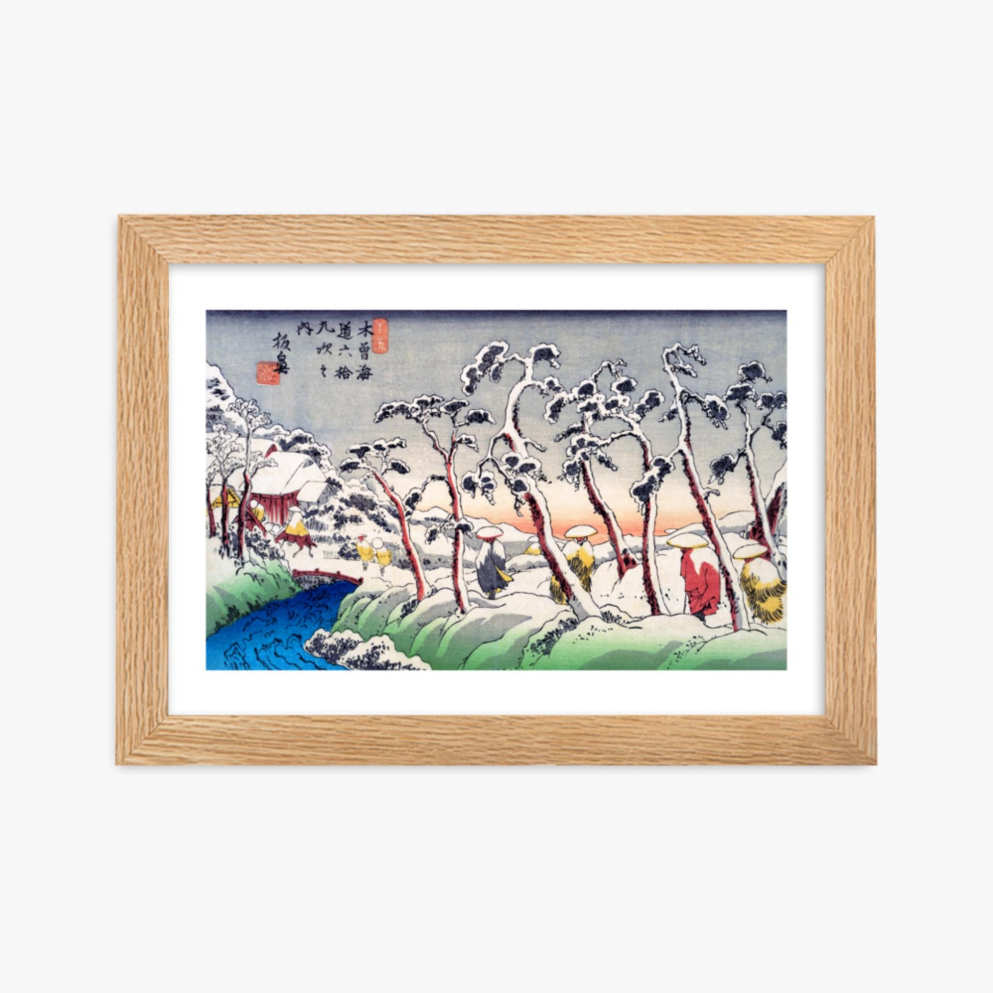 Keisai Eisen - Itabana 21x30 cm Poster With Oak Frame