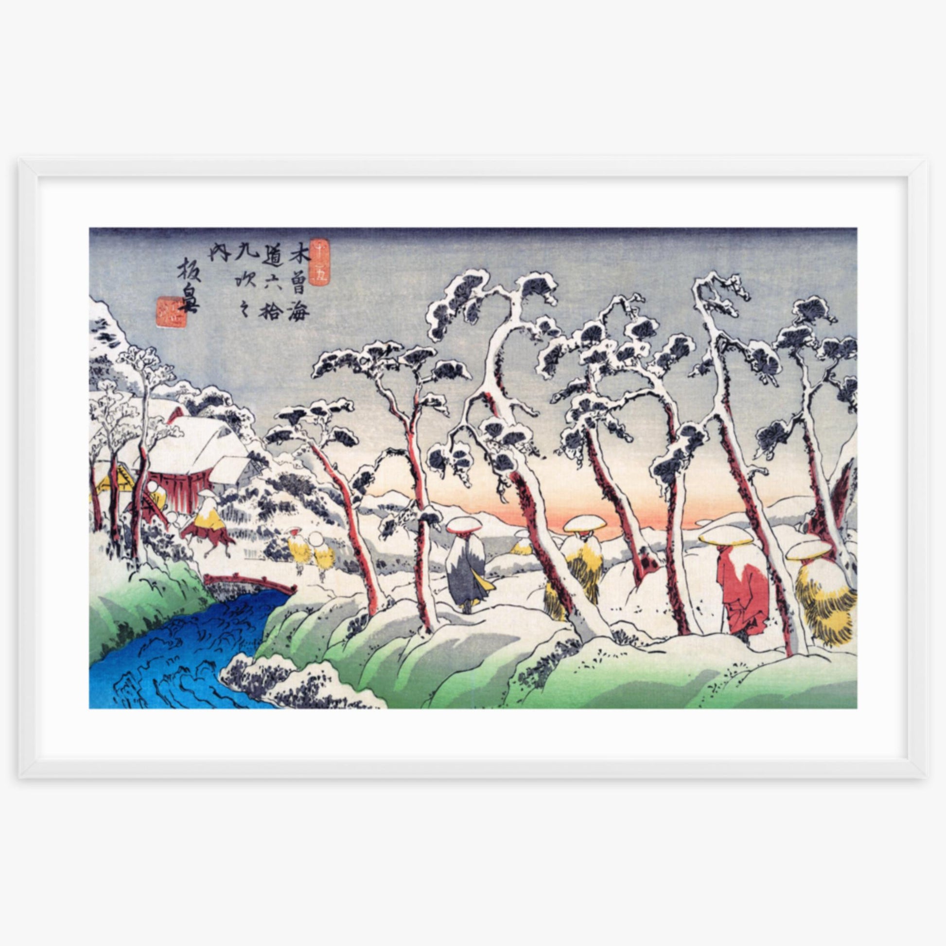 Keisai Eisen - Itabana 61x91 cm Poster With White Frame