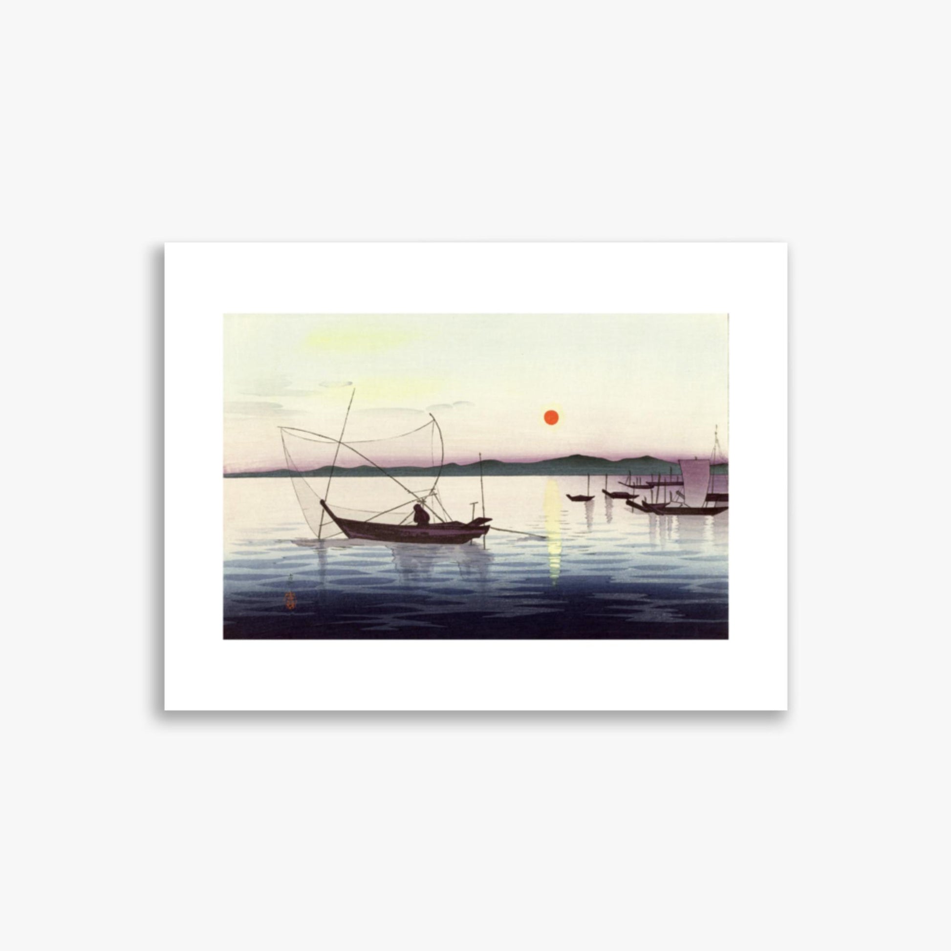 Ohara Koson: Fishing boats at sunset - 30x40 cm Poster