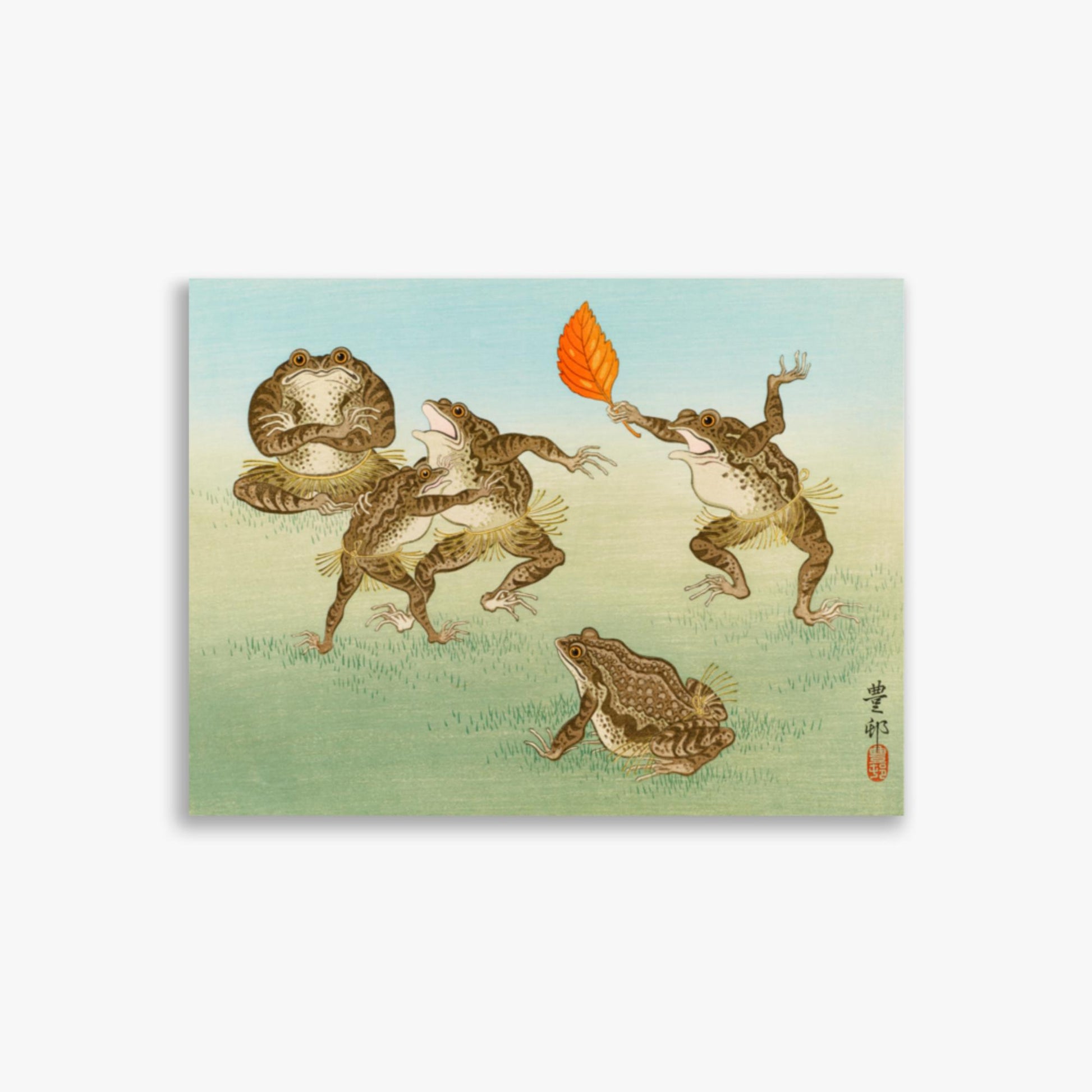 Ohara Koson: Sumo-Wrestling Toads - 30x40 cm Poster