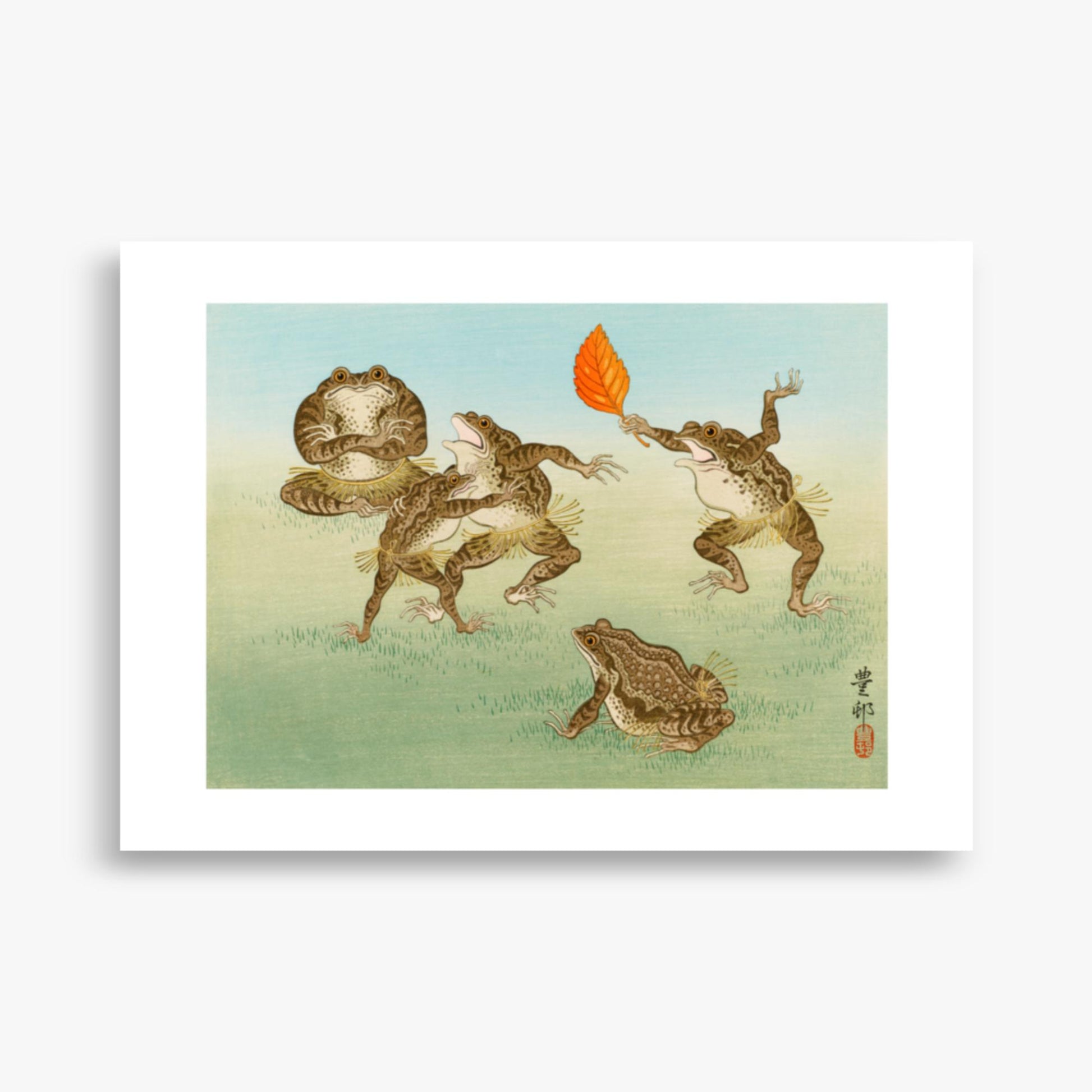 Ohara Koson: Sumo-Wrestling Toads - 50x70 cm Poster