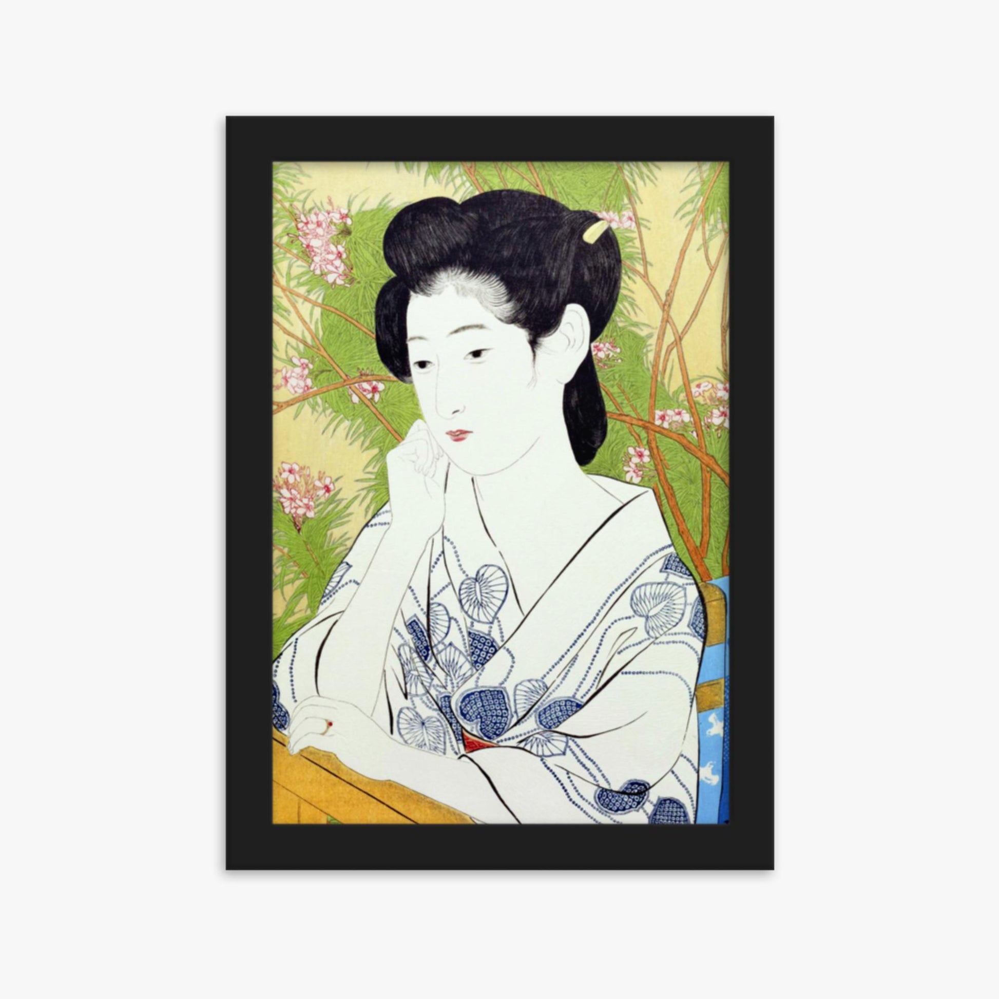 Goyō Hashiguchi: At a hot springs inn - 21x30 cm Poster With Black Frame