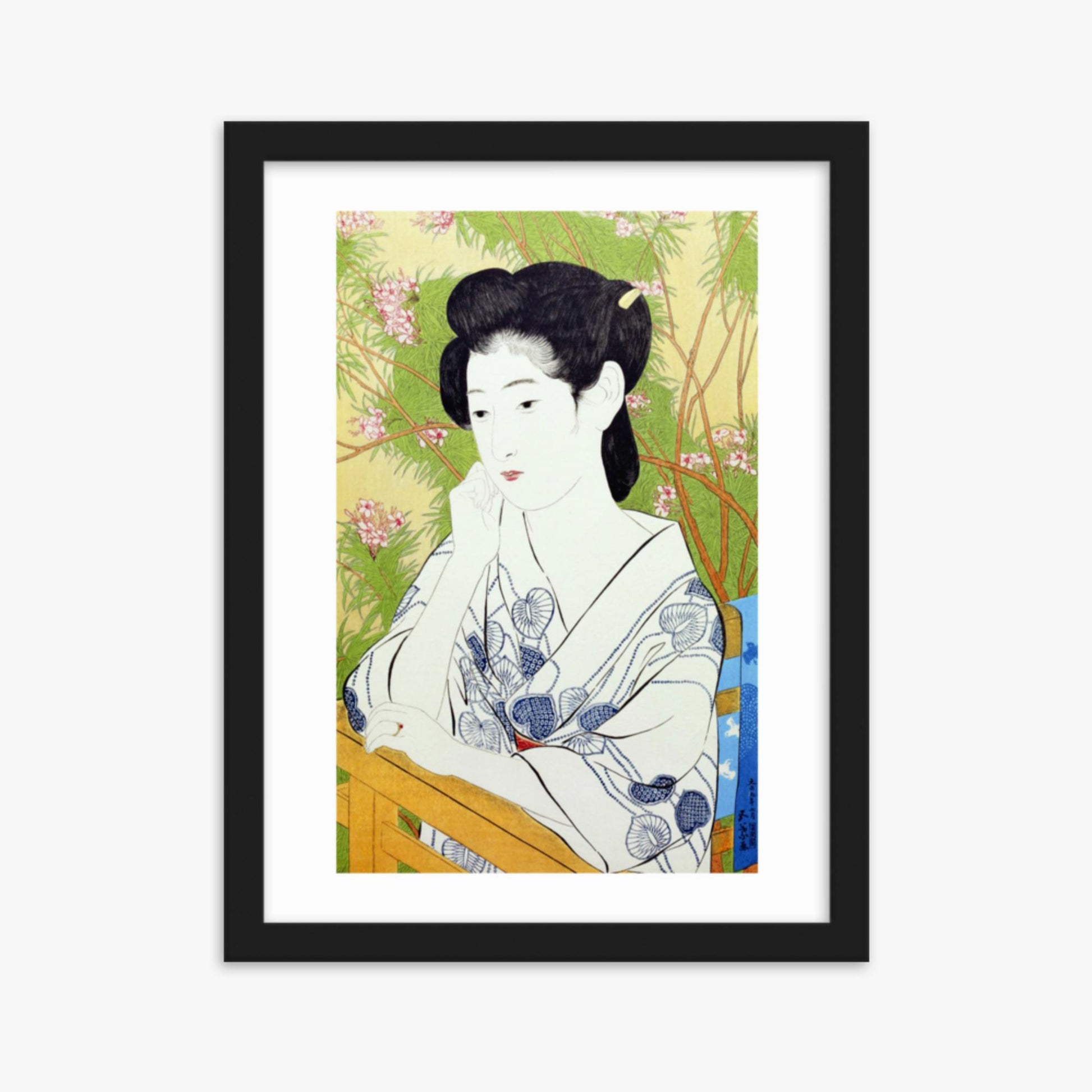 Goyō Hashiguchi: At a hot springs inn - 30x40 cm Poster With Black Frame