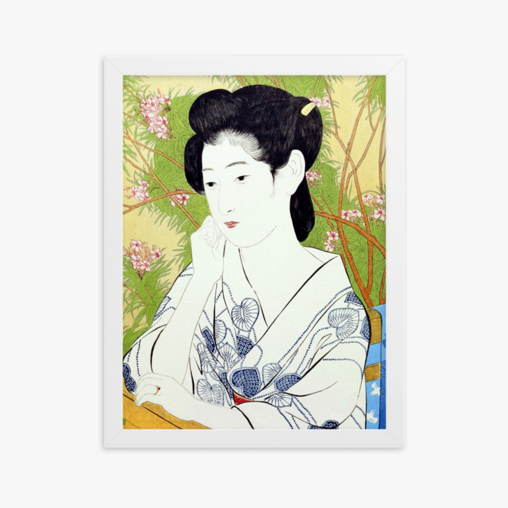 Goyō Hashiguchi: At a hot springs inn - 30x40 cm Poster With White Frame