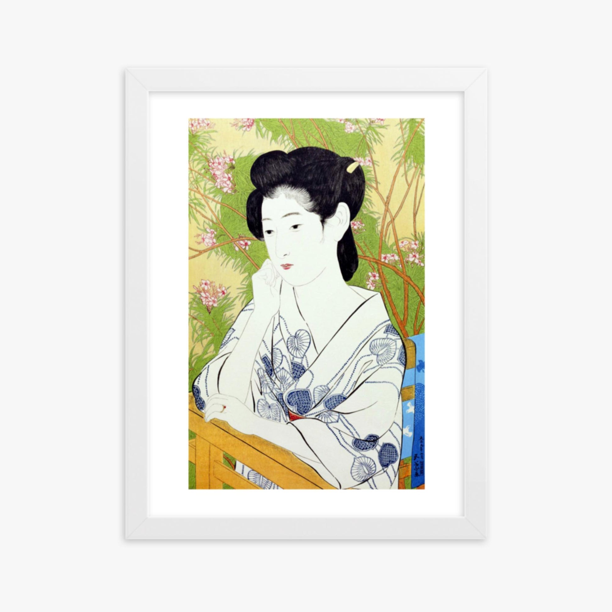 Goyō Hashiguchi: At a hot springs inn - 30x40 cm Poster With White Frame