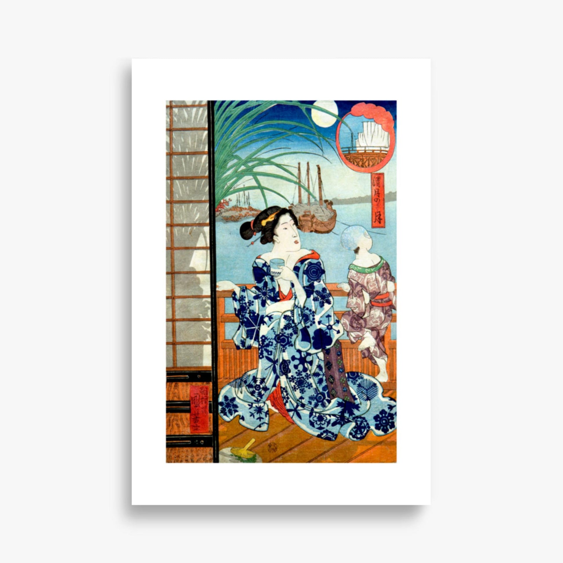 Utagawa Kuniyoshi: Clear Moon in the Eighth Month - 61x91 cm Poster