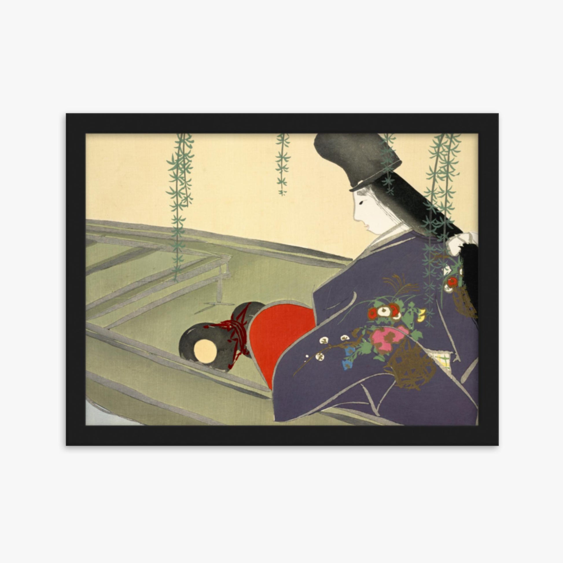 Kamisaka Sekka: Asazuma-bune, from Momoyo-gusa - 30x40 cm Poster With Black Frame