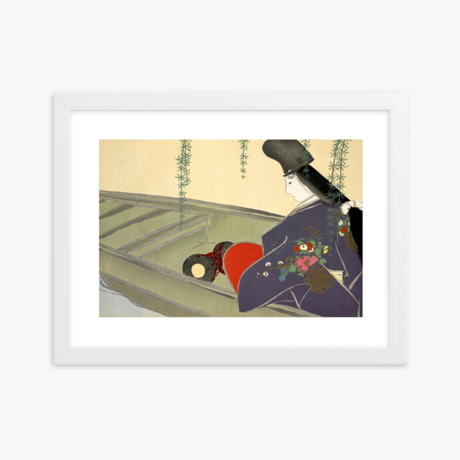 Kamisaka Sekka: Asazuma-bune, from Momoyo-gusa - 30x40 cm Poster With White Frame