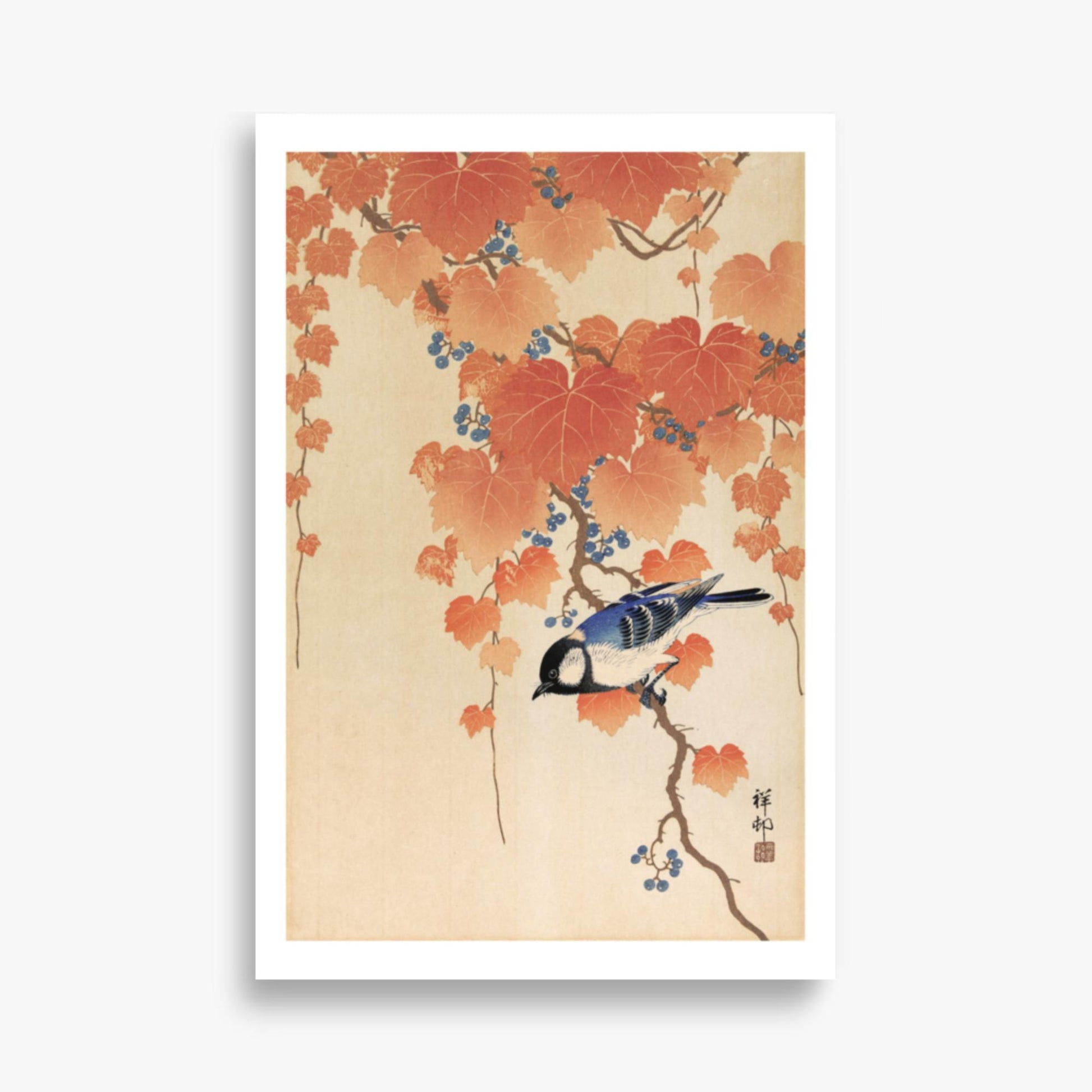 Ohara Koson - Great tit on paulownia branch 61x91 cm Poster