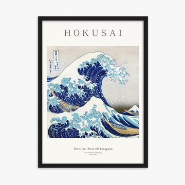 Katsushika Hokusai - The Great Wave off Kanagawa - Decoration 50x70 cm Poster With Black Frame