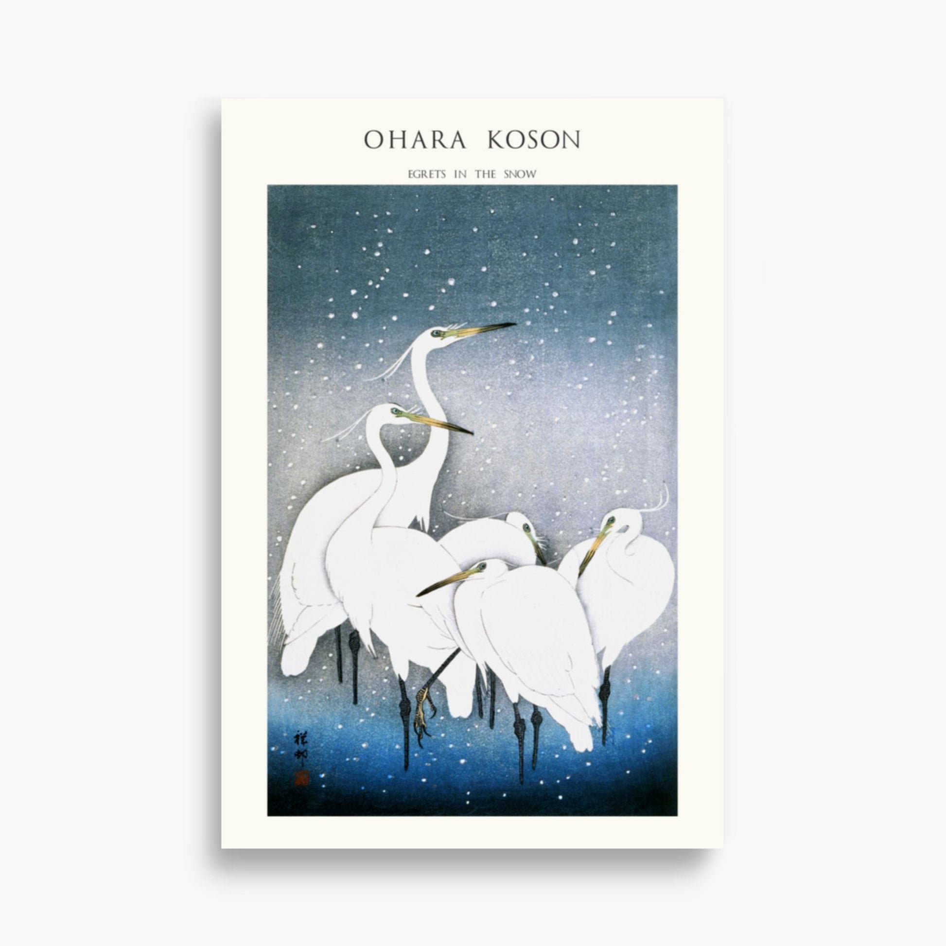 Ohara Koson - Egrets in the Snow - Decoration 61x91 cm Poster