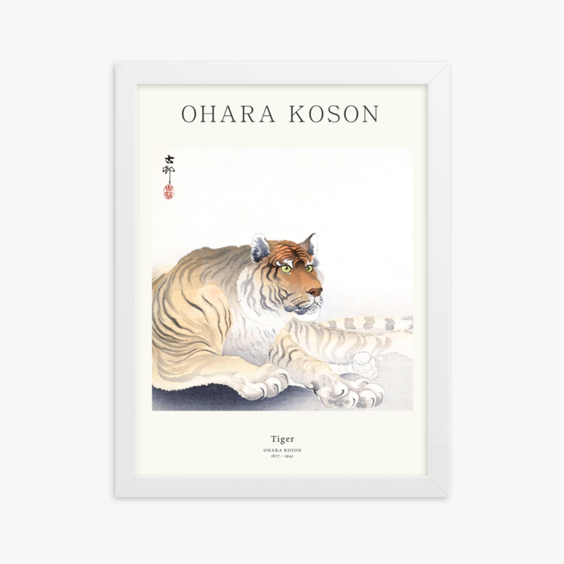 Ohara Koson - Tiger - Decoration 30x40 cm Poster With White Frame