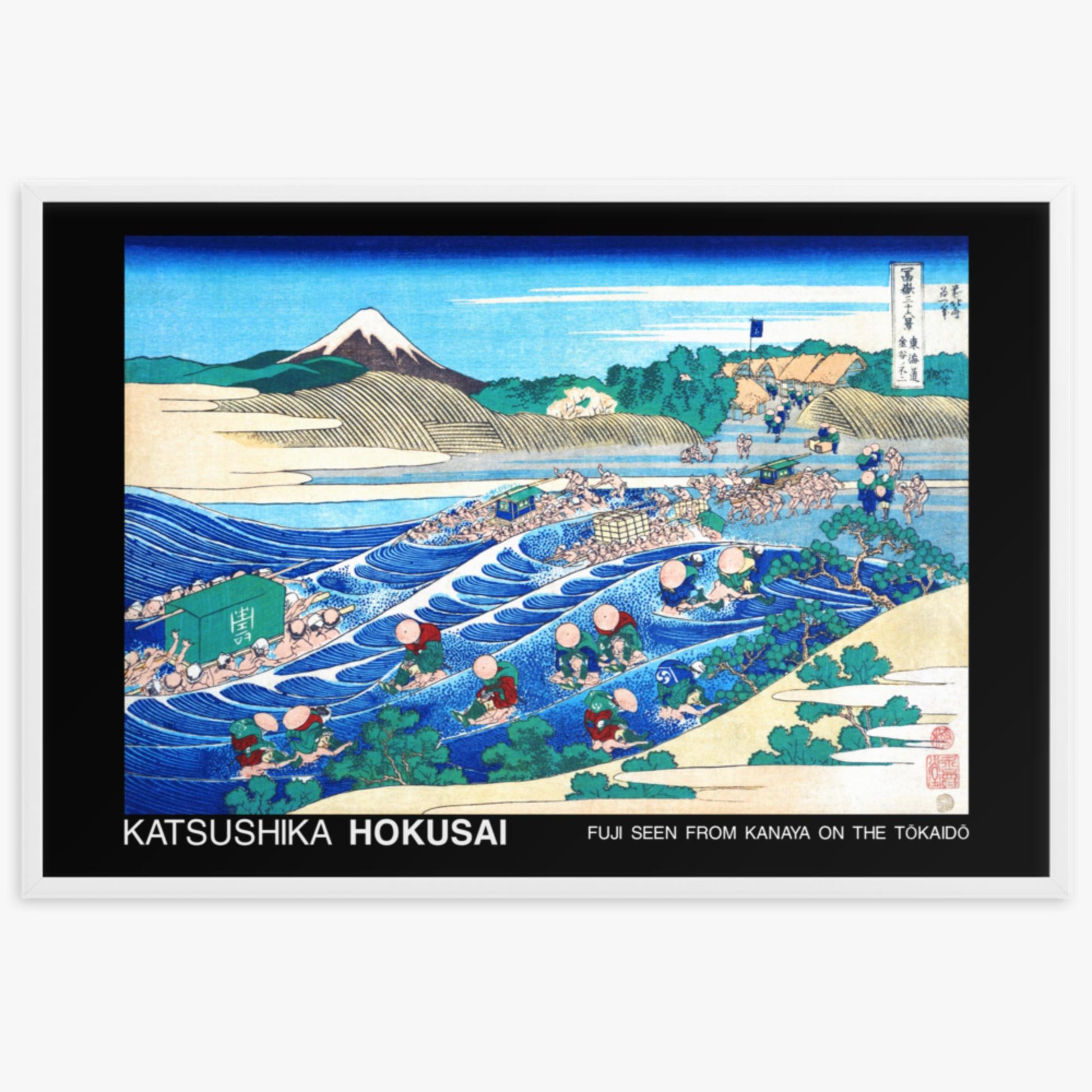 Katsushika Hokusai - Fuji Seen from Kanaya on the Tōkaidō - Decoration 61x91 cm Poster With White Frame