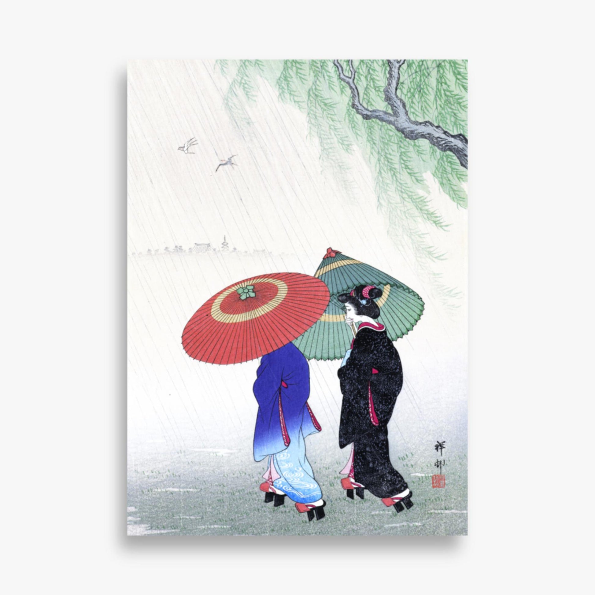 Ohara Koson - Two Women in the Rain 50x70 cm Poster