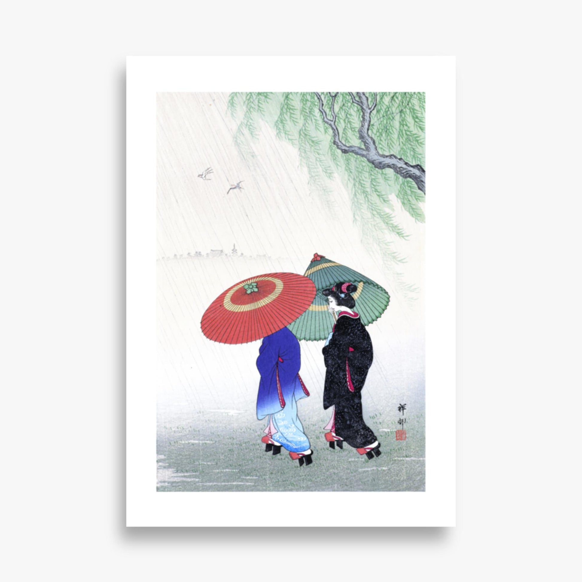 Ohara Koson - Two Women in the Rain 70x100 cm Poster