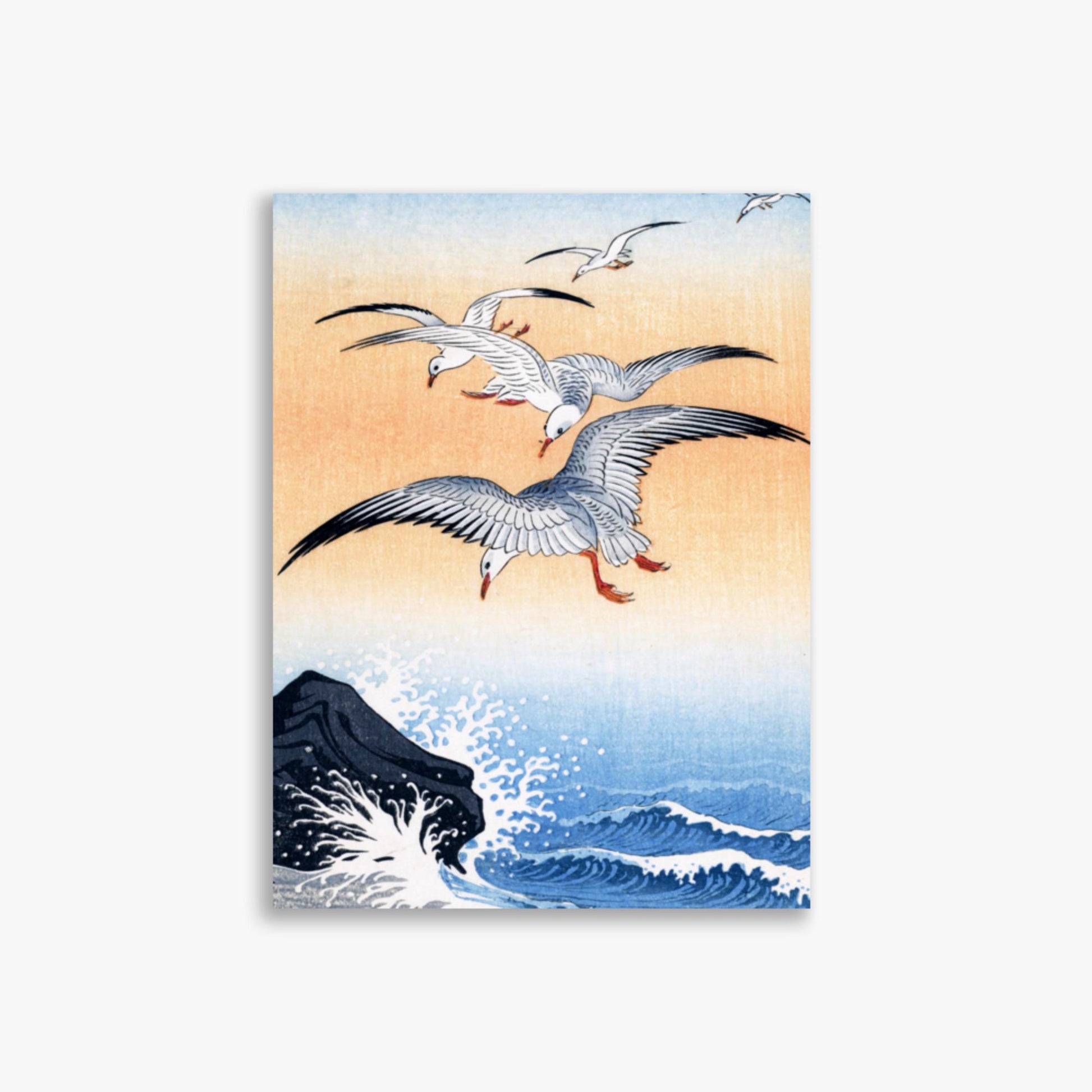 Ohara Koson - Five Seagulls Above Turbulent Sea 30x40 cm Poster