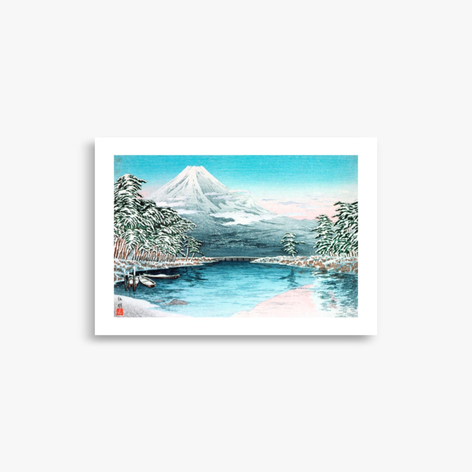 Takahashi Hiroaki (Shōtei) - Mt. Fuji from Tagonoura, Snow Scene 21x30 cm Poster