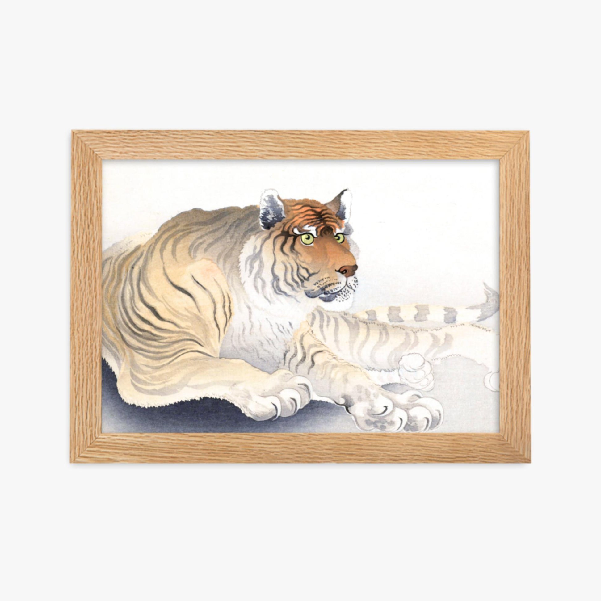 Ohara Koson - Tiger 21x30 cm Poster With Oak Frame