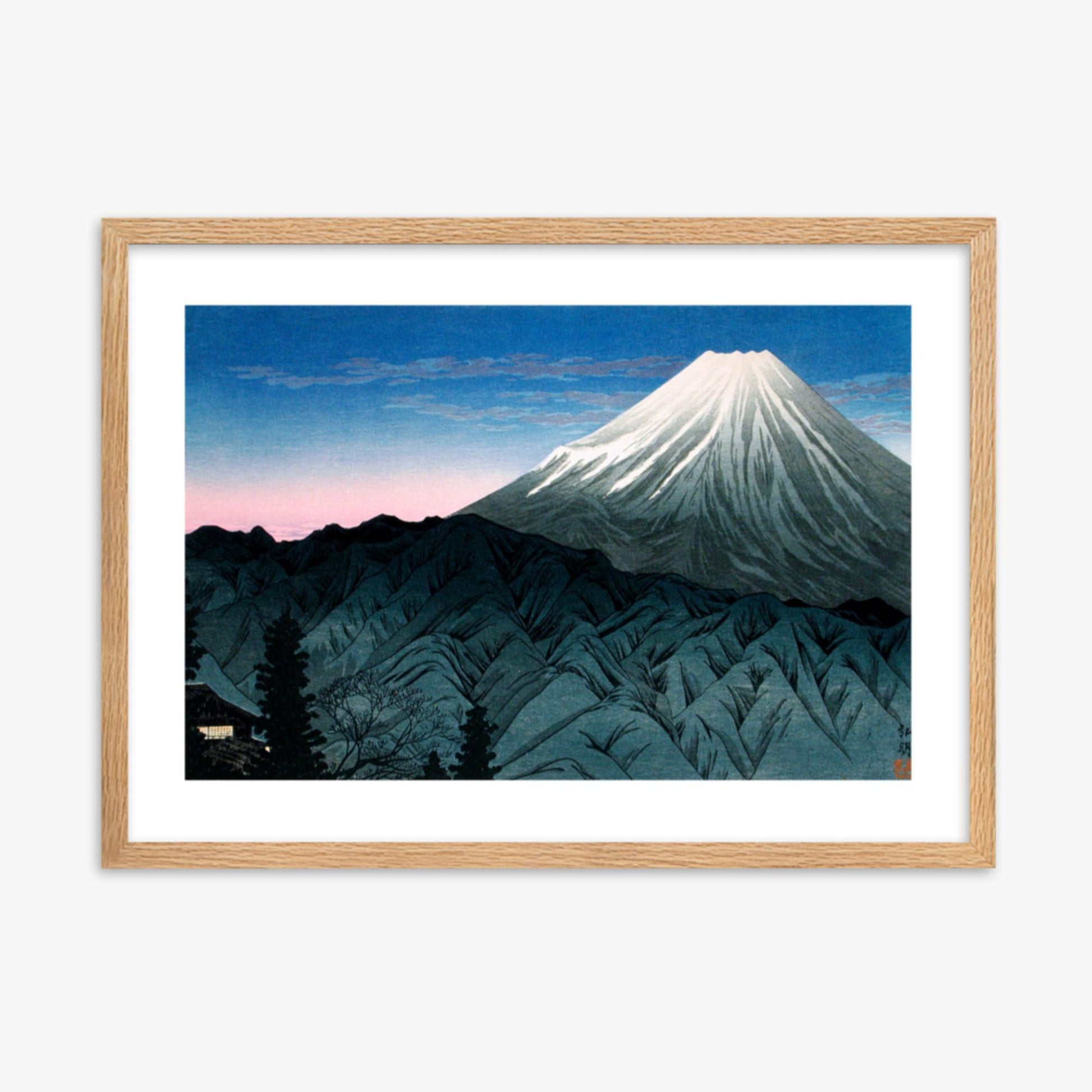 Takahashi Hiroaki (Shōtei) - Mount Fuji From Hakone 50x70 cm Poster With Oak Frame