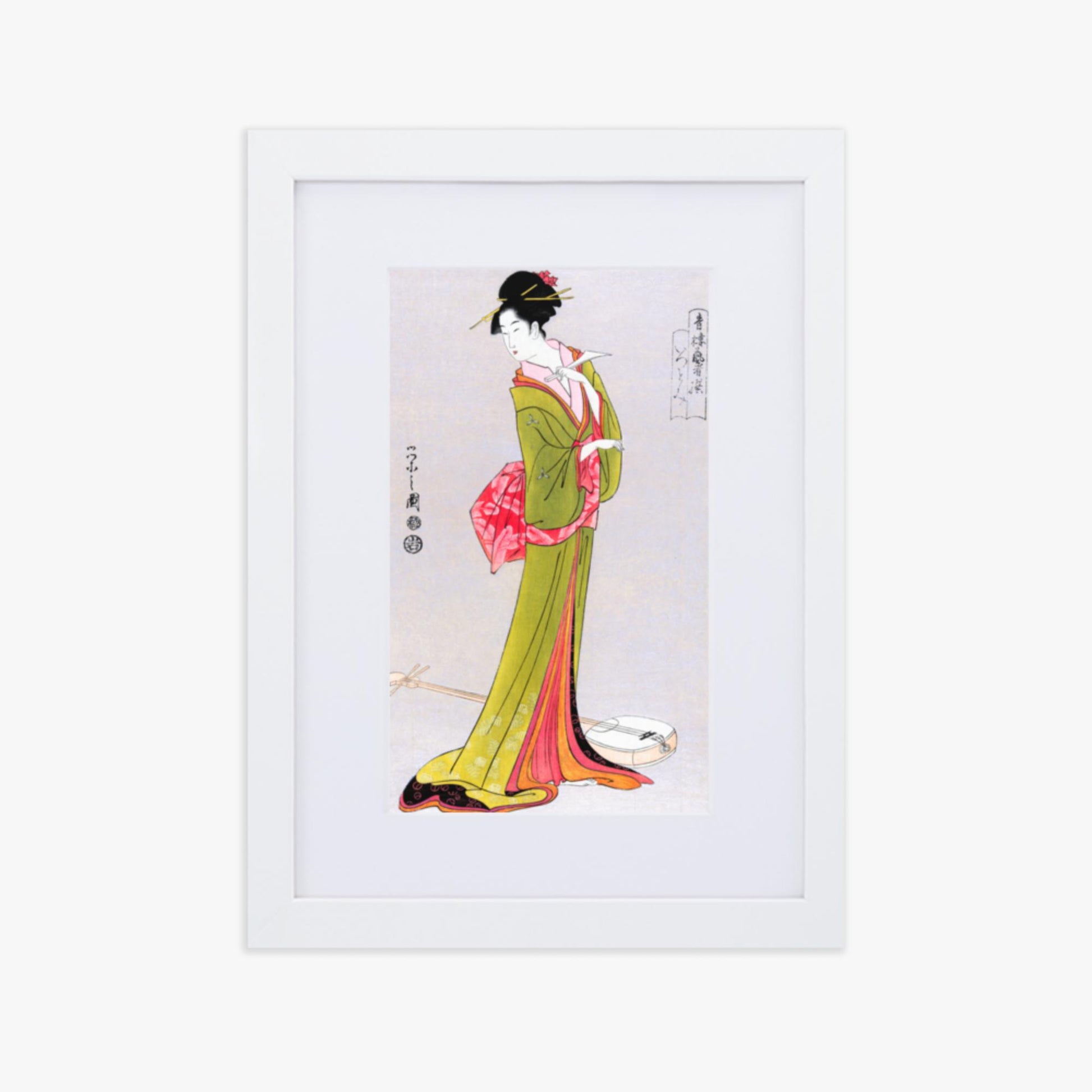 Eishi Hosoda - Itsutomi 21x30 cm Poster With White Frame