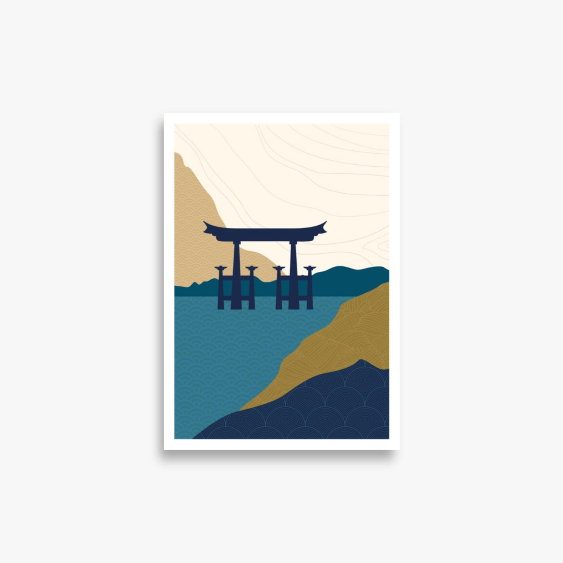 Modern illustration: Torii Gate in the Water 21x30 cm Poster